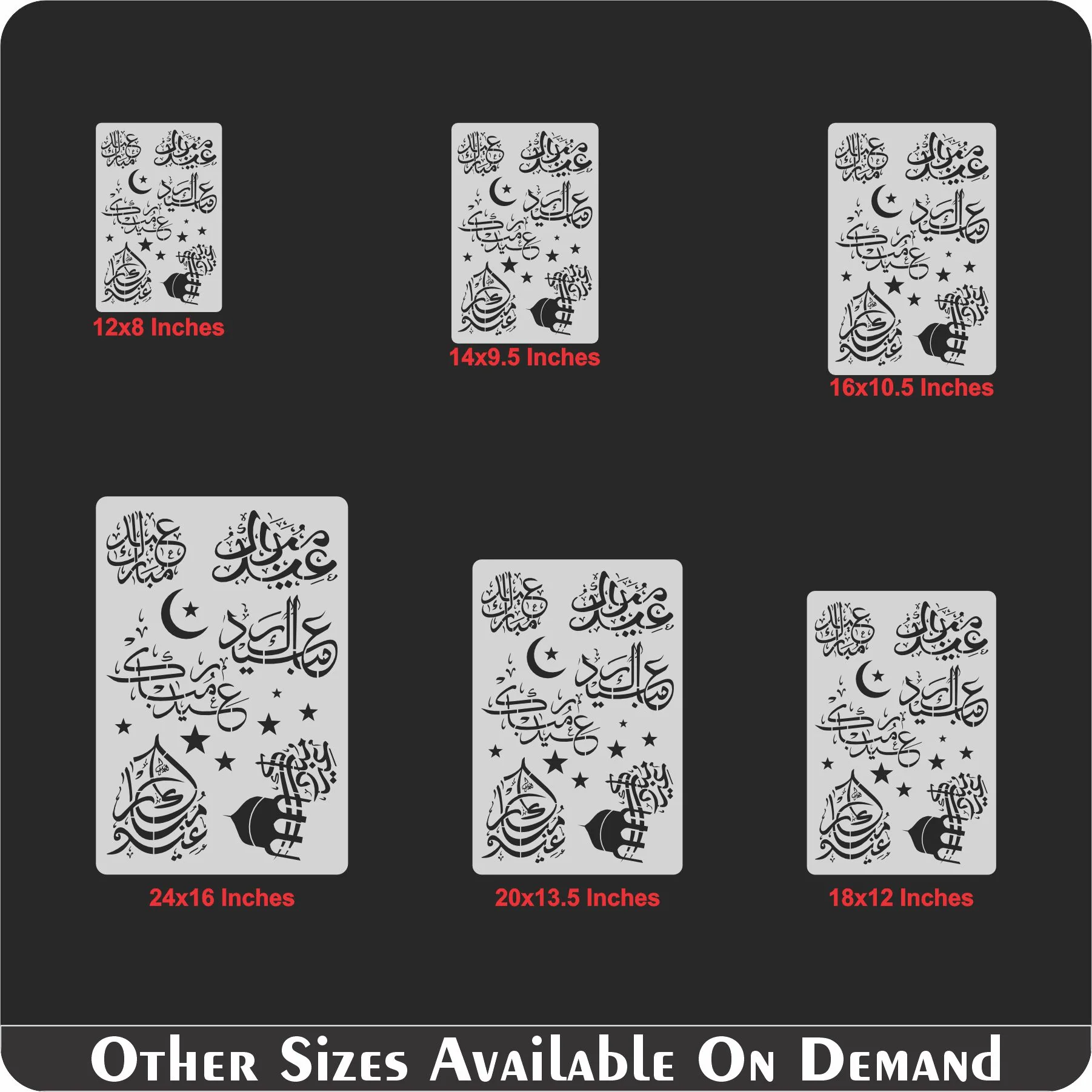 Eid Mubarak Reusable Stencil For Canvas And Wall Painting.ID#4194 - Image 5