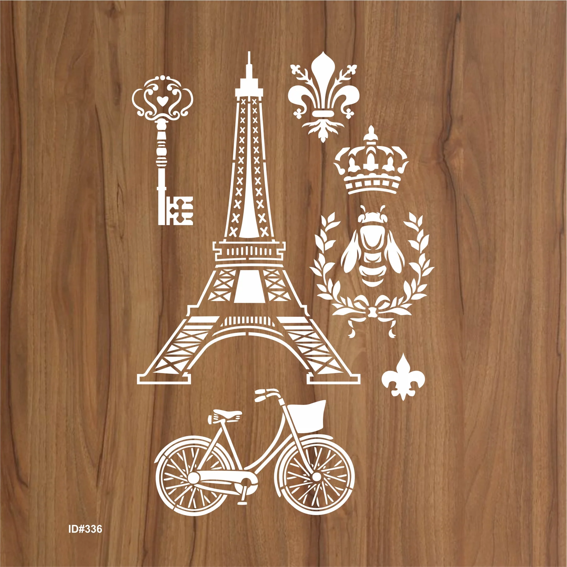 Eifel Tower Stencil Painting Scrapbook Coloring Embossing Album Decorative Card Template. ID #336 - Image 2