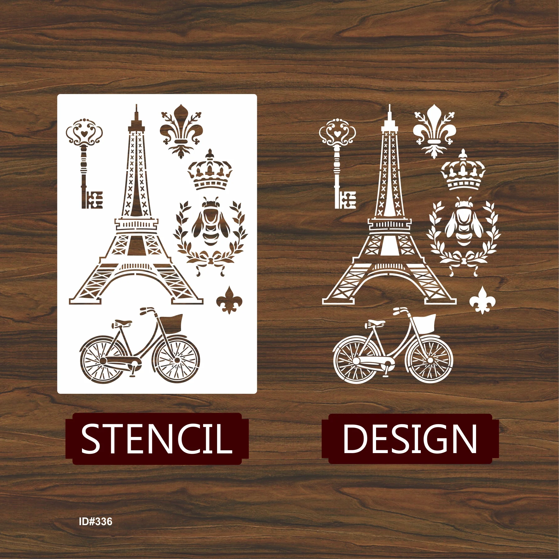Eifel Tower Stencil Painting Scrapbook Coloring Embossing Album Decorative Card Template. ID #336 - Image 4