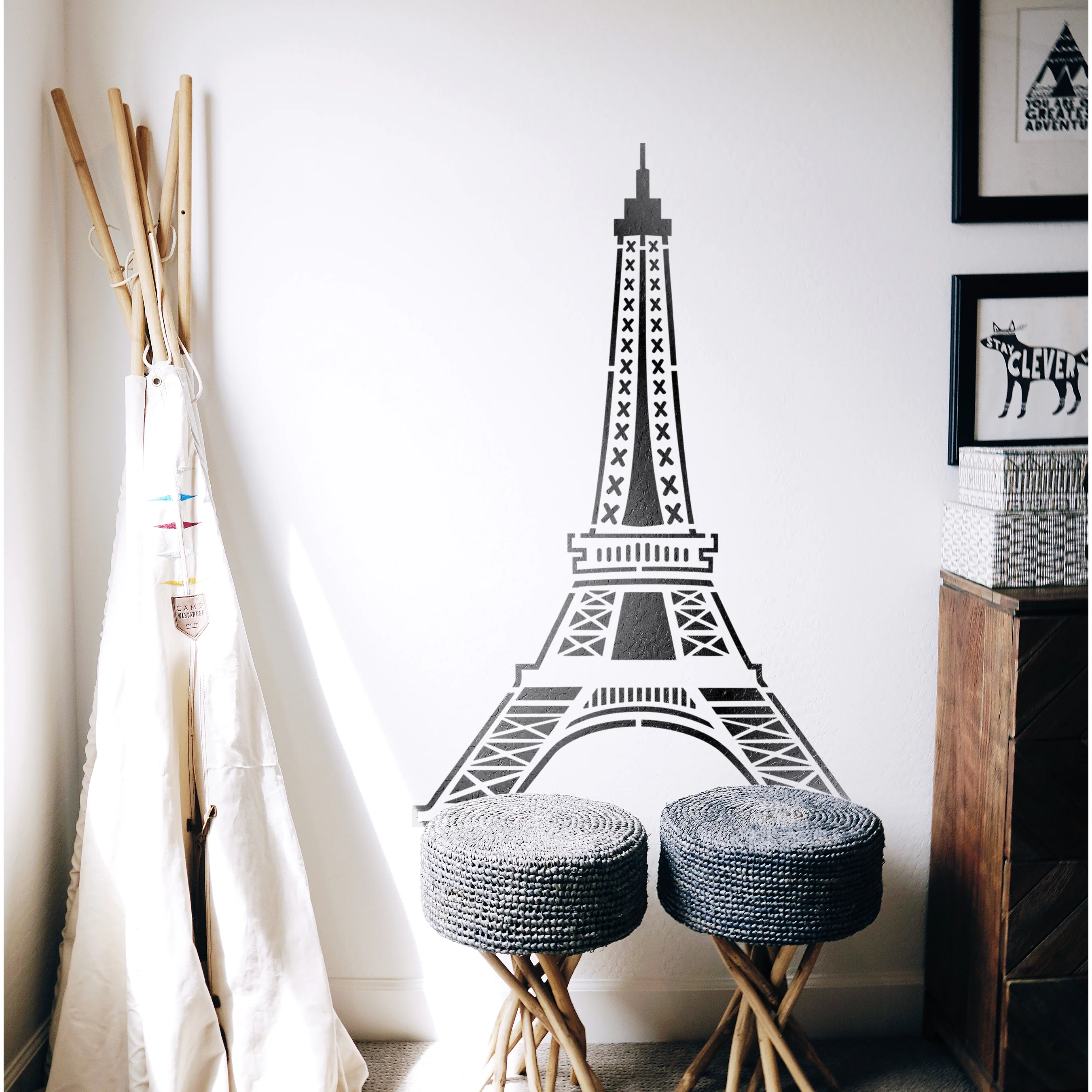 Eifel Tower Stencil Painting Scrapbook Coloring Embossing Album Decorative Card Template. ID #336 - Image 7