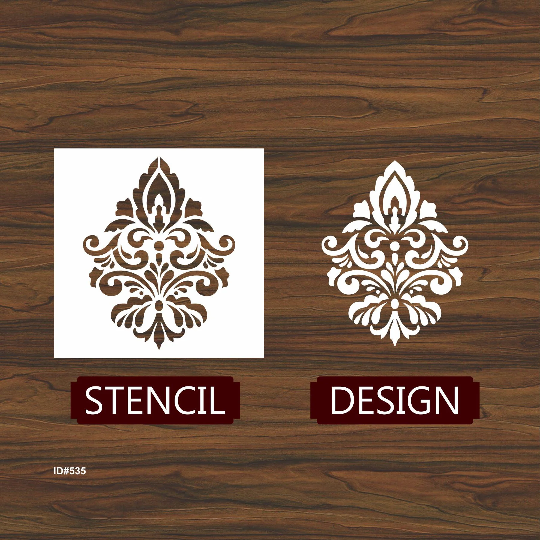 Elegant Damask 2 for Painting on Wood, Canvas, Paper, Fabric, Floor, Wall. ID #535 - Image 4
