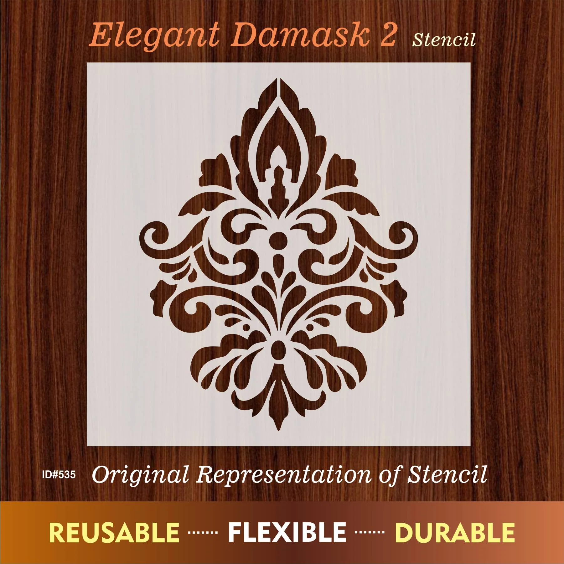 Elegant Damask 2 for Painting on Wood, Canvas, Paper, Fabric, Floor, Wall. ID #535 - Image 7