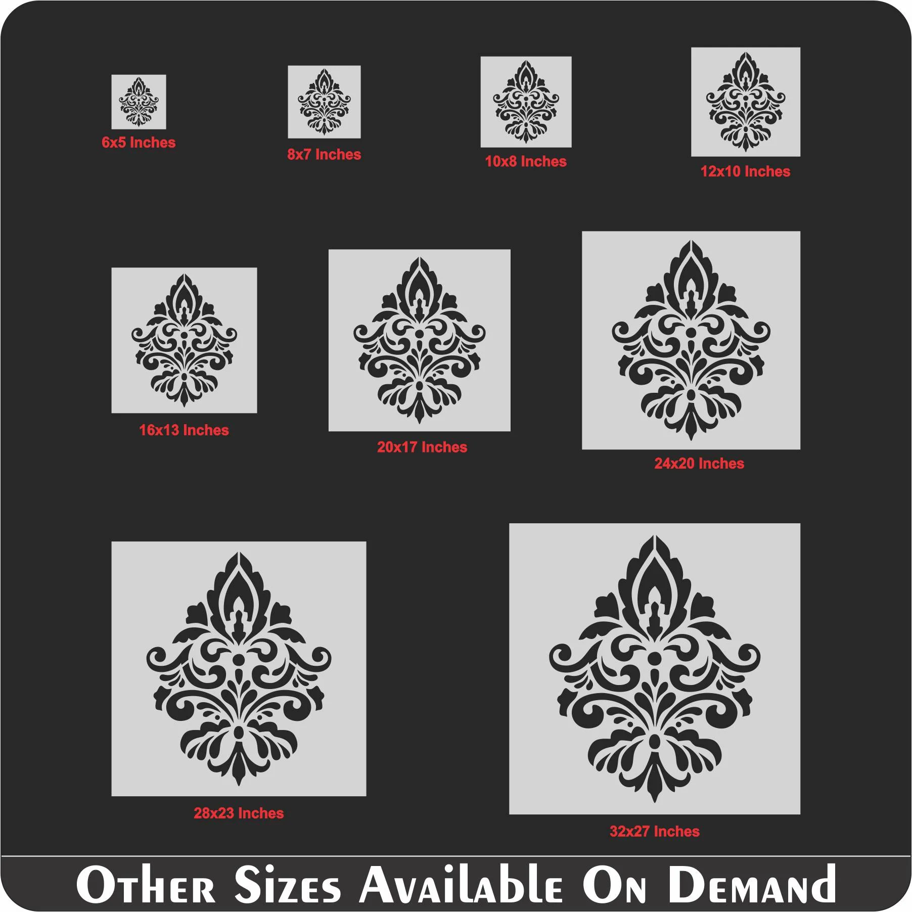 Elegant Damask 2 for Painting on Wood, Canvas, Paper, Fabric, Floor, Wall. ID #535 - Image 8