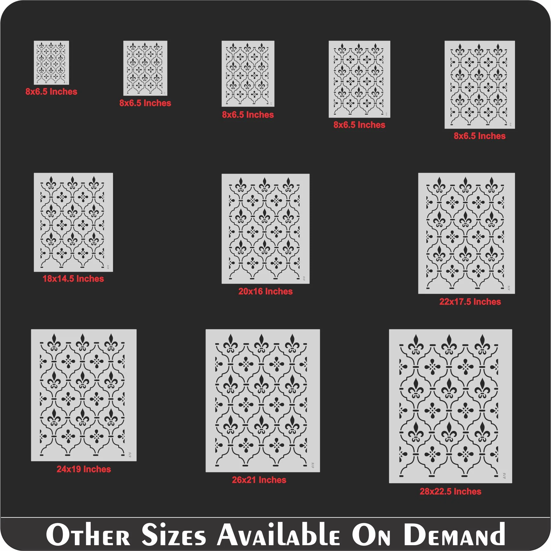 Elegant Fleur-de-Lis Trellis Pattern Stencil for Wall, Wood & Fabric Décor – ID# 616 - Image 5
