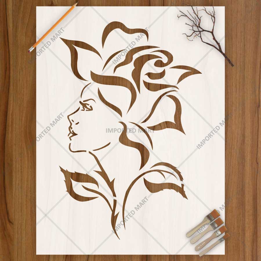 Elegant Floral Vine Corner Stencil for Wall, Wood, Furniture & Fabric Art – Reusable Mylar Design – ID# 776