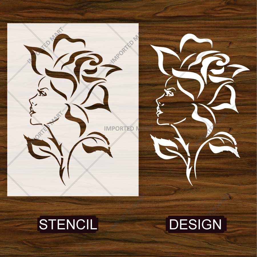 Elegant Floral Vine Corner Stencil for Wall, Wood, Furniture & Fabric Art – Reusable Mylar Design – ID# 776 - Image 4