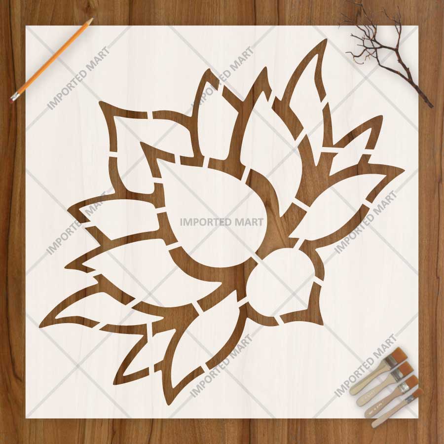 Elegant Lotus Flower Mandala Stencil for Wall, Floor & Furniture Art – Floral Spiritual Design – ID# 790