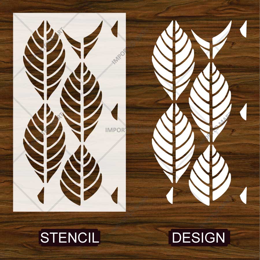 Elegant Palm Leaf Pattern Stencil for Wall, Furniture & Fabric Art – Tropical Botanical Design – ID# 794 - Image 4