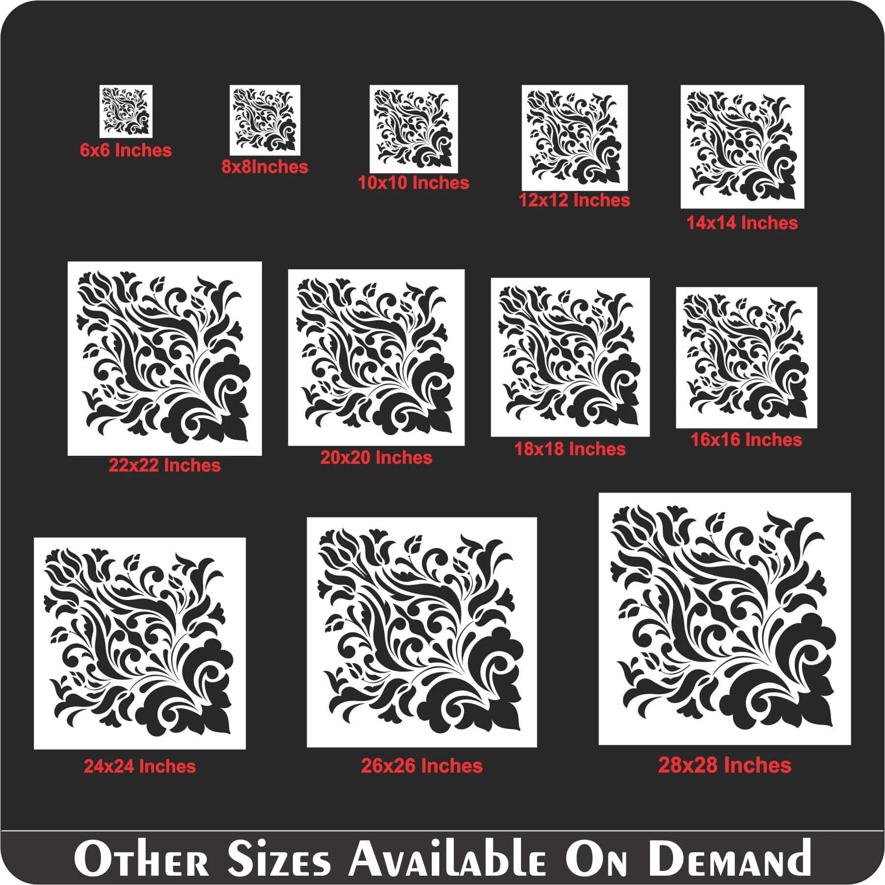 Element Damask Pattern Reusable Stencil For Canvas And Wall Painting.ID#233 - Image 8