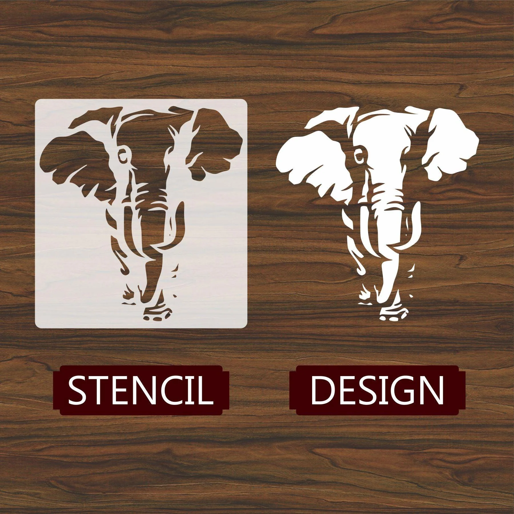 Elephant Reusable Stencil For Canvas And Wall Painting.ID#196 - Image 4