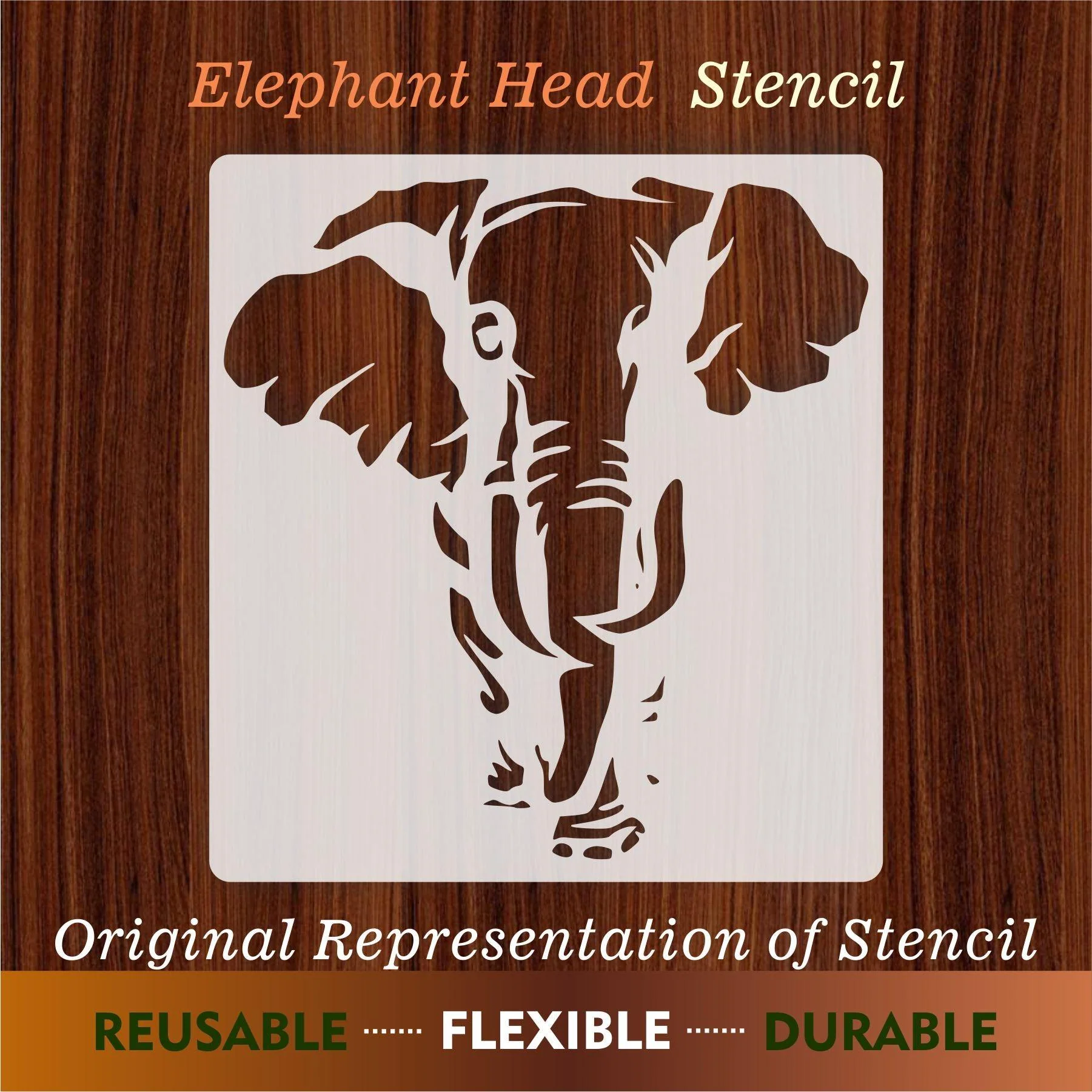 Elephant Reusable Stencil For Canvas And Wall Painting.ID#196 - Image 7