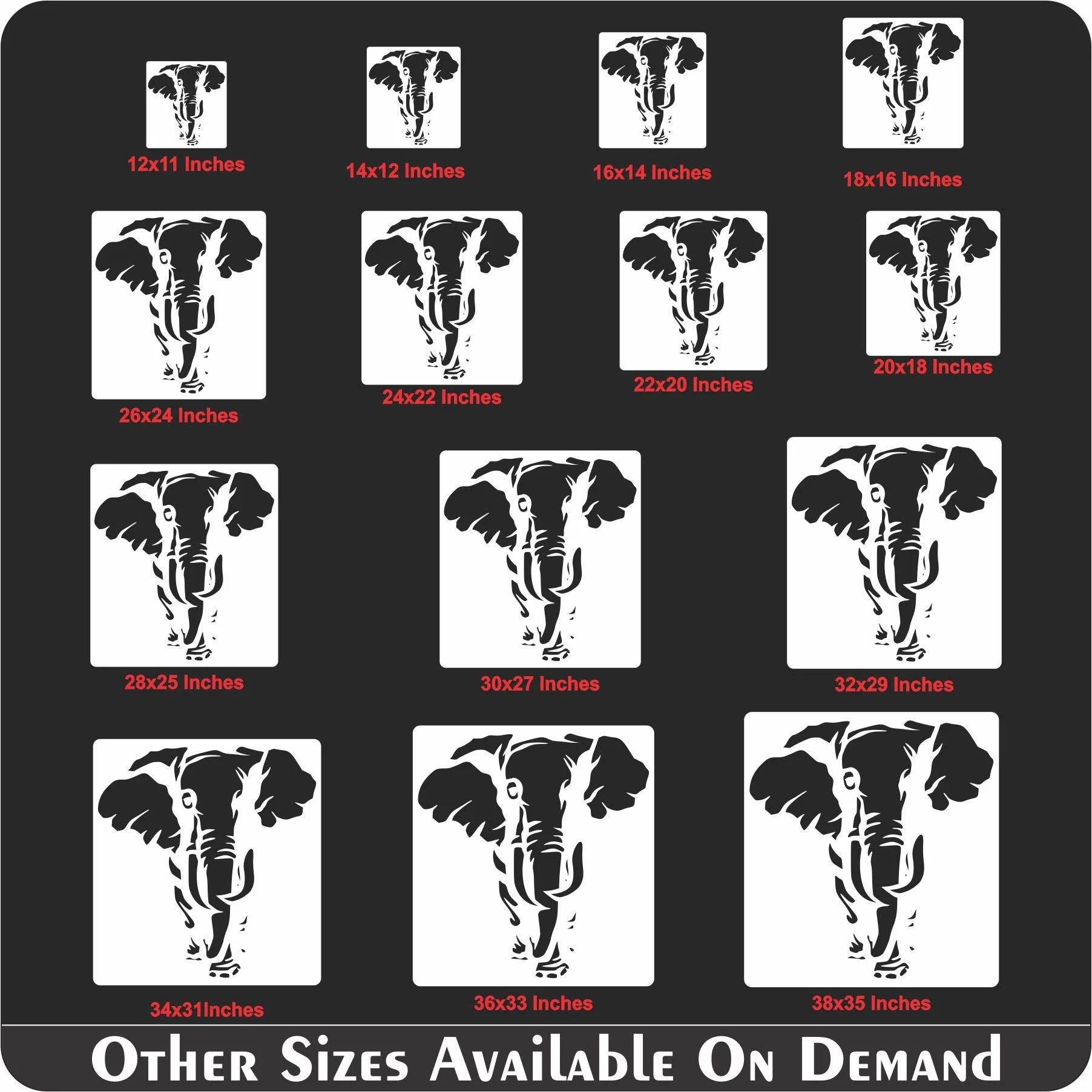 Elephant Reusable Stencil For Canvas And Wall Painting.ID#196 - Image 8
