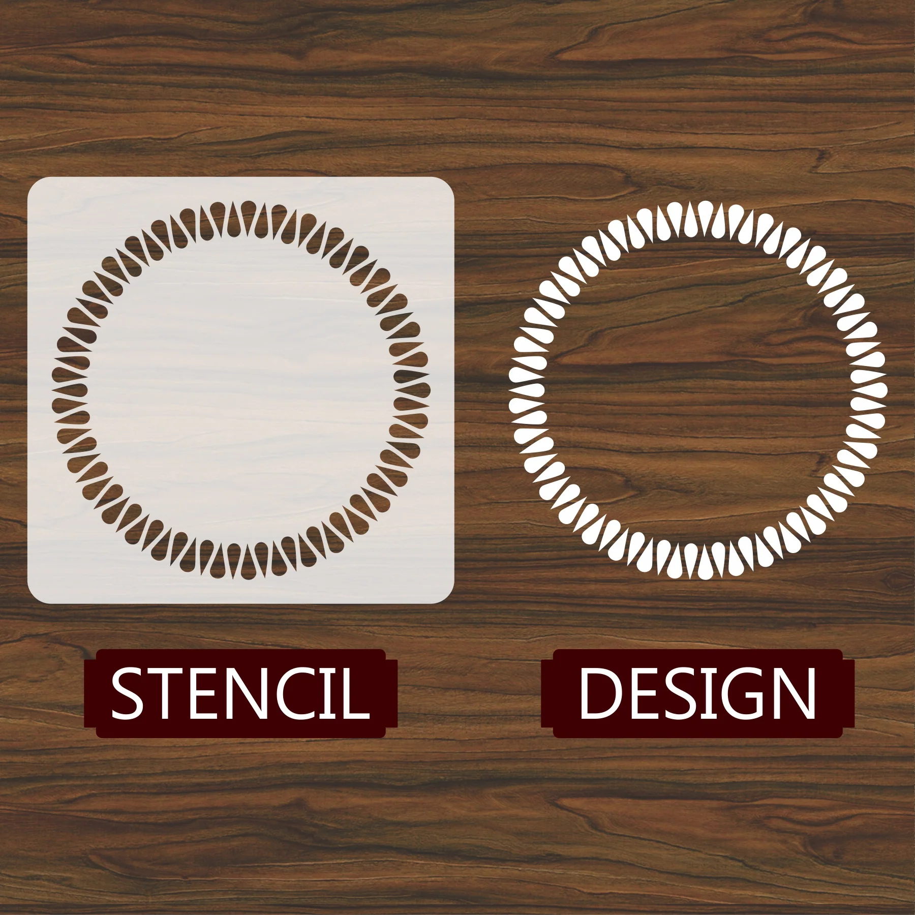 Ellipse Mandala Border Reusable Stencil For Canvas And Wall Painting.ID#249 - Image 4