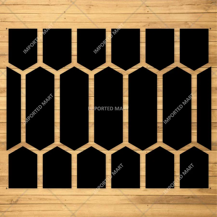 Elongated Hexagon Pattern Stencil for Wall, Floor & Furniture – Modern Geometric Honeycomb Design – ID# 768 - Image 3