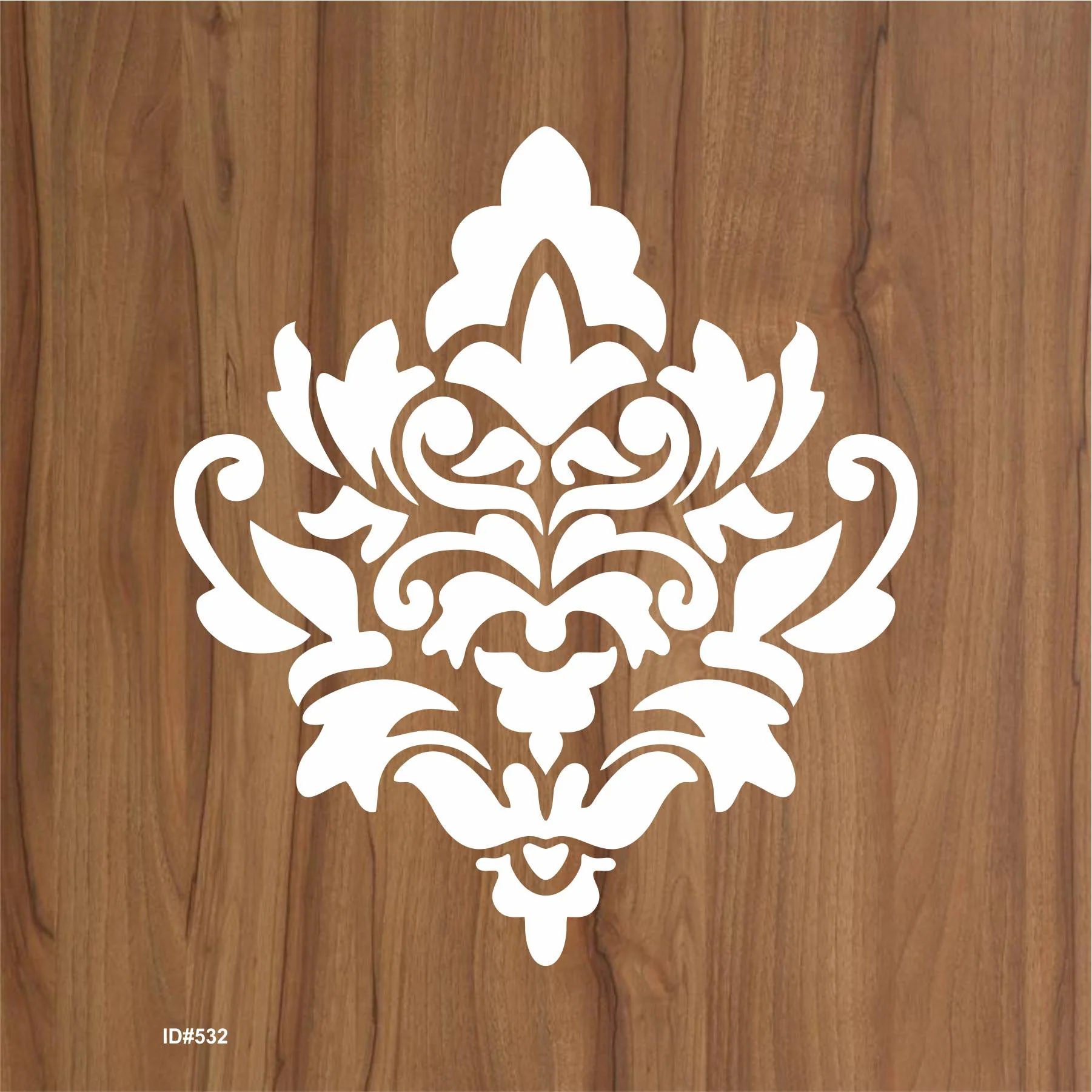 Embellishment Damask Stencil for Painting on Wood, Canvas, Paper, Fabric, Floor, Wall. ID #532 - Image 2
