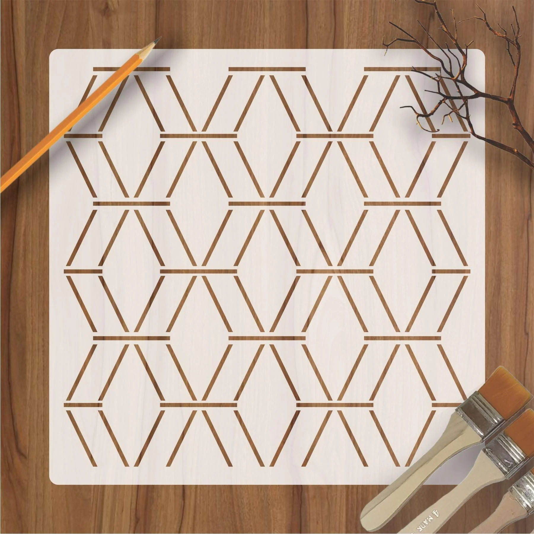 Emeraled Pattren Reusable Stencil For Canvas And Wall Painting.ID# 451