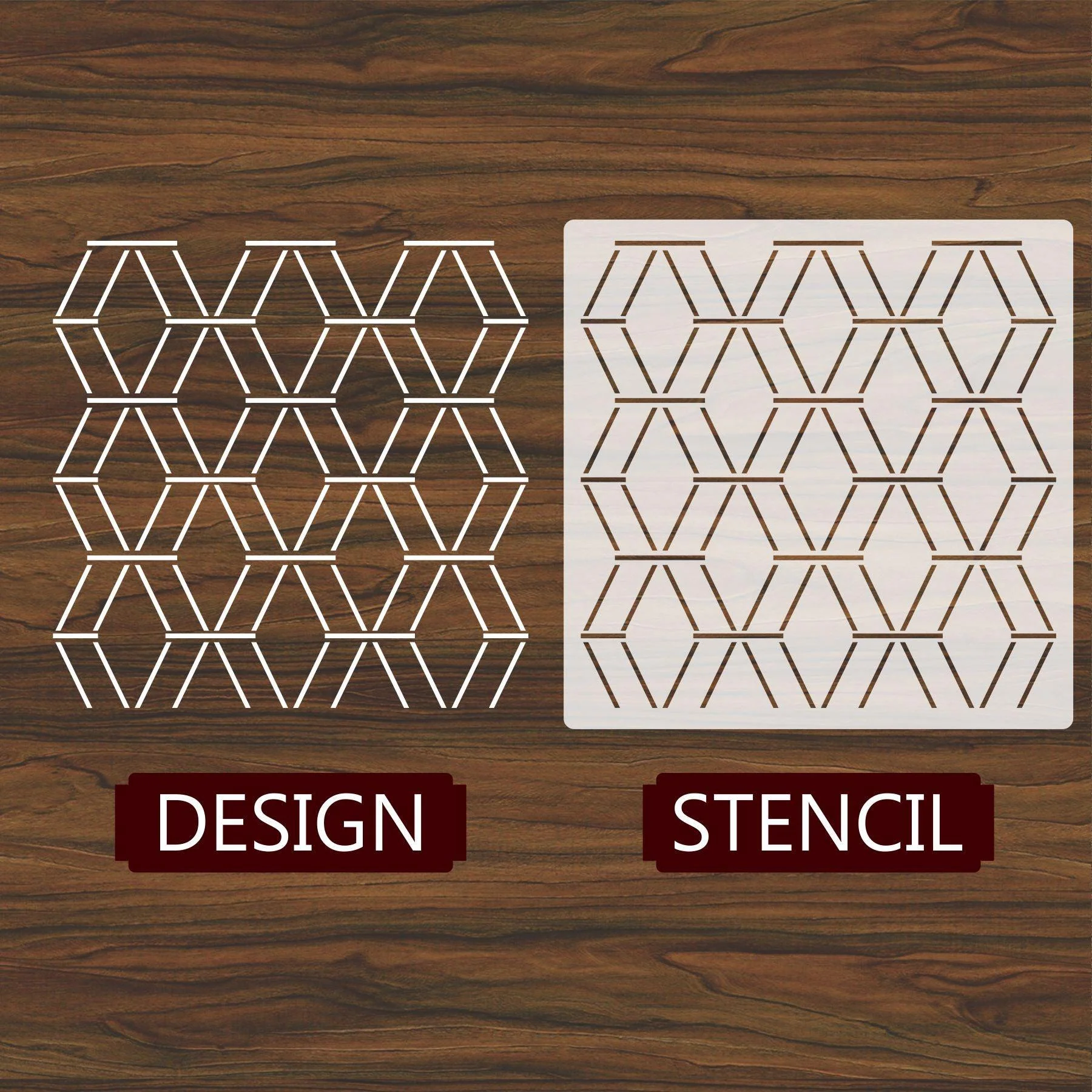 Emeraled Pattren Reusable Stencil For Canvas And Wall Painting.ID# 451 - Image 5