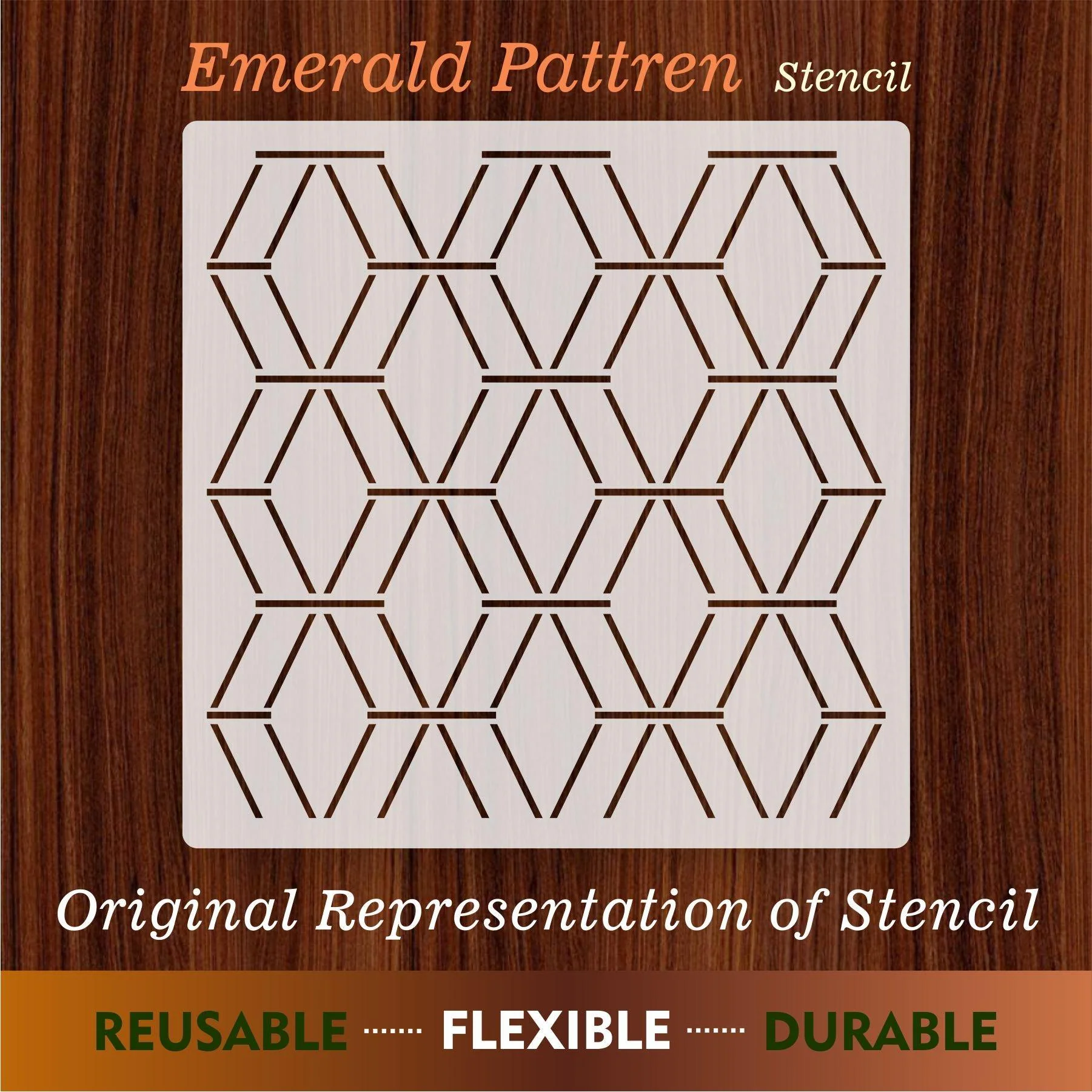 Emeraled Pattren Reusable Stencil For Canvas And Wall Painting.ID# 451 - Image 6