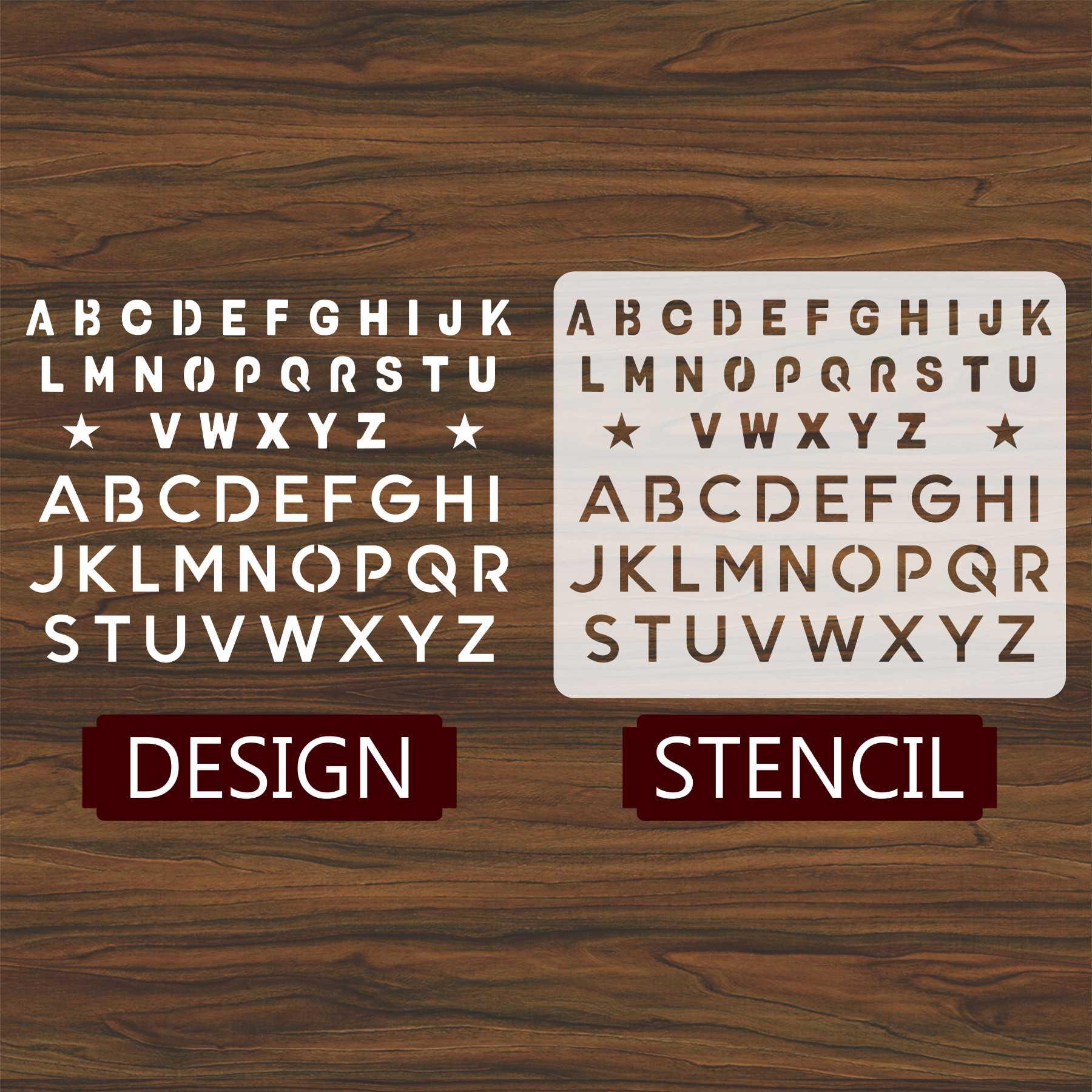 English Alphabets Reusable Stencil For Canvas And Wall Painting.ID#141 - Image 2