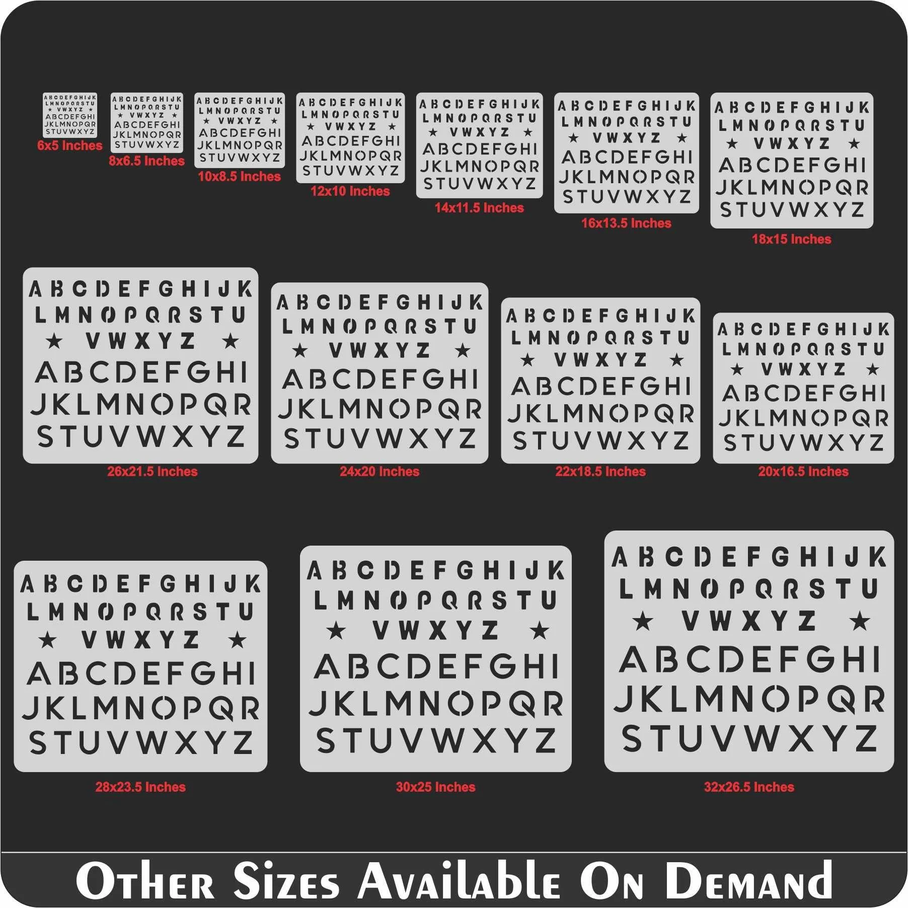 English Alphabets Reusable Stencil For Canvas And Wall Painting.ID#141 - Image 5