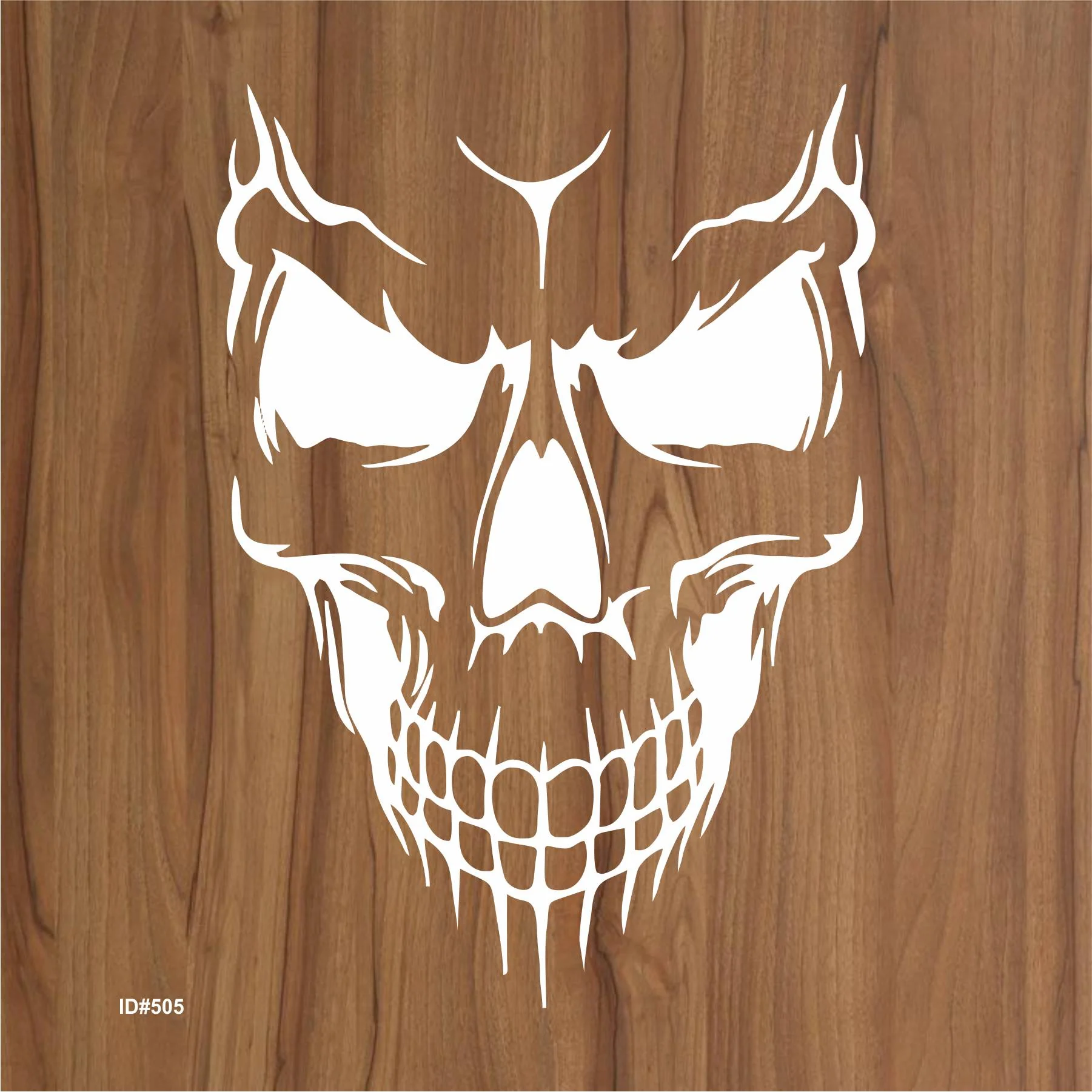 Evil Skull Stencil Scrapbook, Wall Painting, Coloring Embossing Album Decorative Template. ID #505 - Image 2