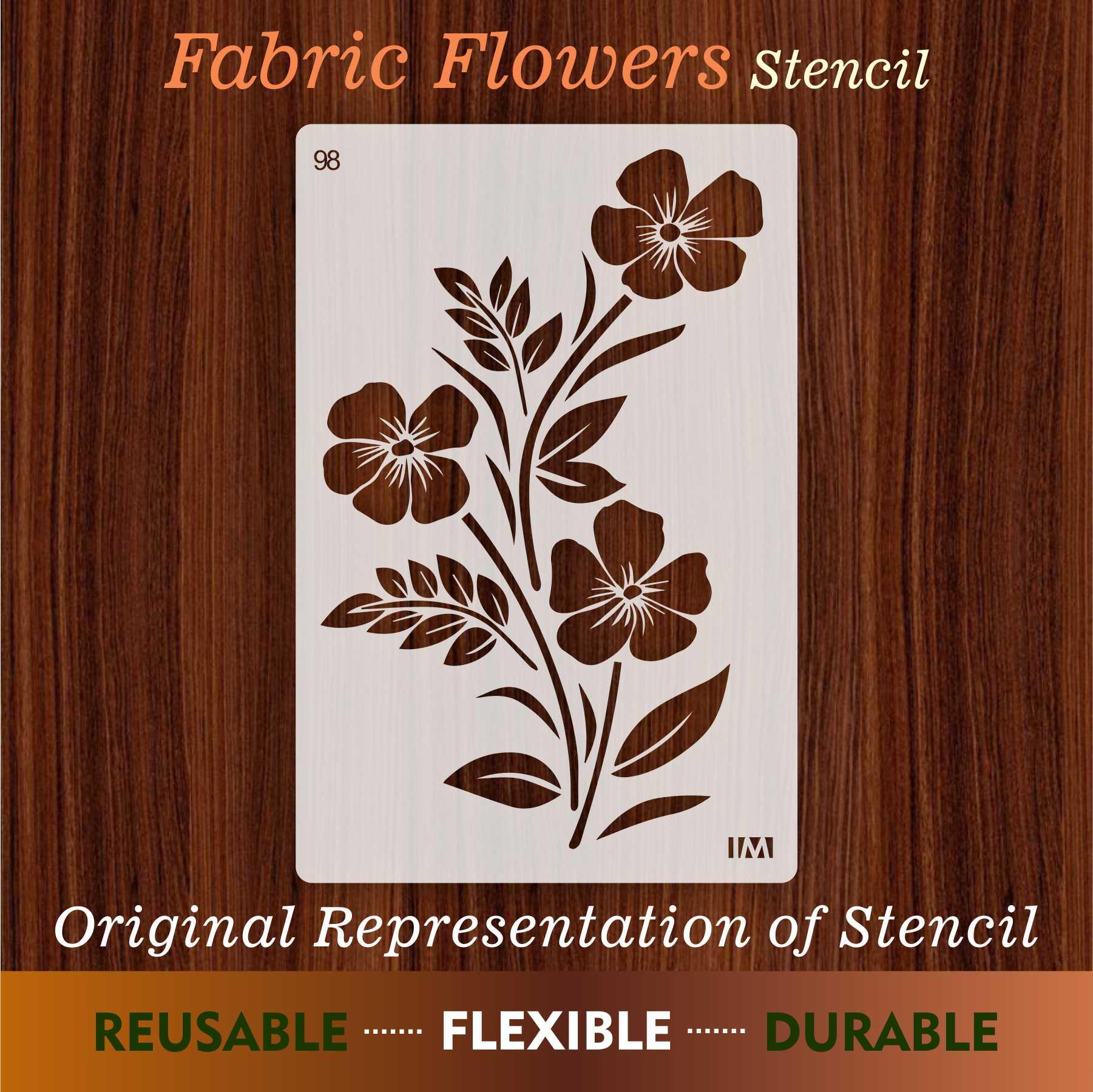 Fabric Flower Reusable Stencil for Canvas and wall painting.ID#98 - Image 3