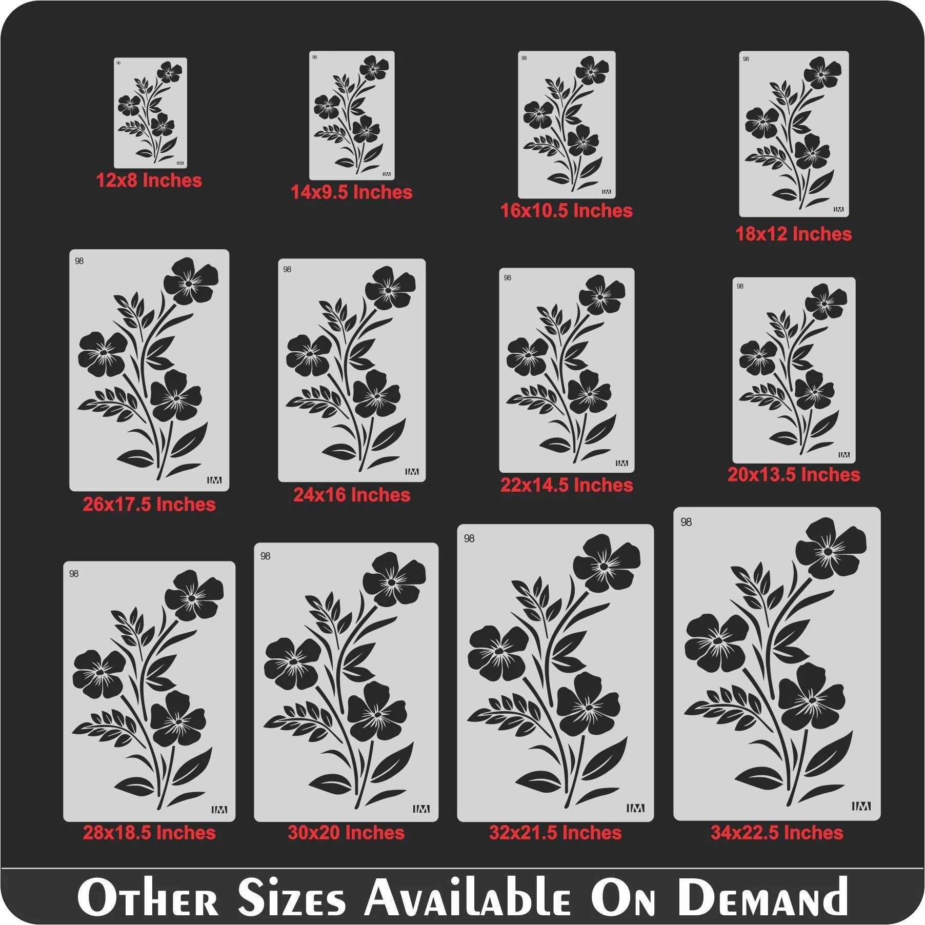 Fabric Flower Reusable Stencil for Canvas and wall painting.ID#98 - Image 4