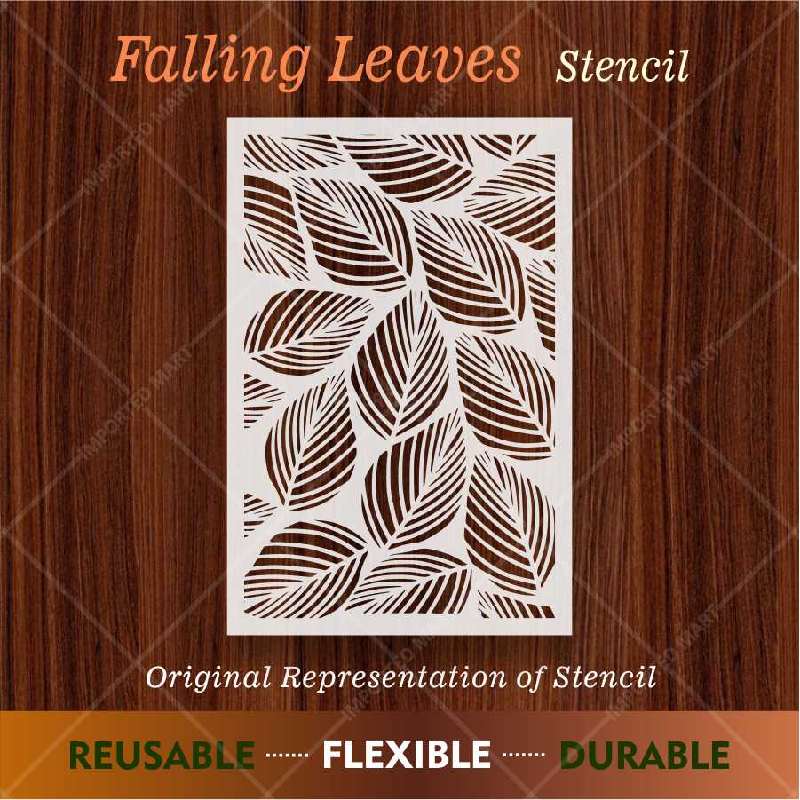 Falling Leaves Stencil for Wall & Furniture Décor – Classic Design for Wood, Fabric, Glass – ID# 638 - Image 3
