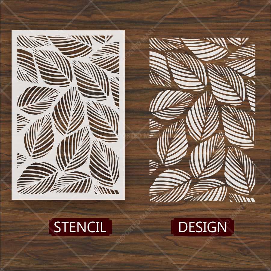 Falling Leaves Stencil for Wall & Furniture Décor – Classic Design for Wood, Fabric, Glass – ID# 638 - Image 4
