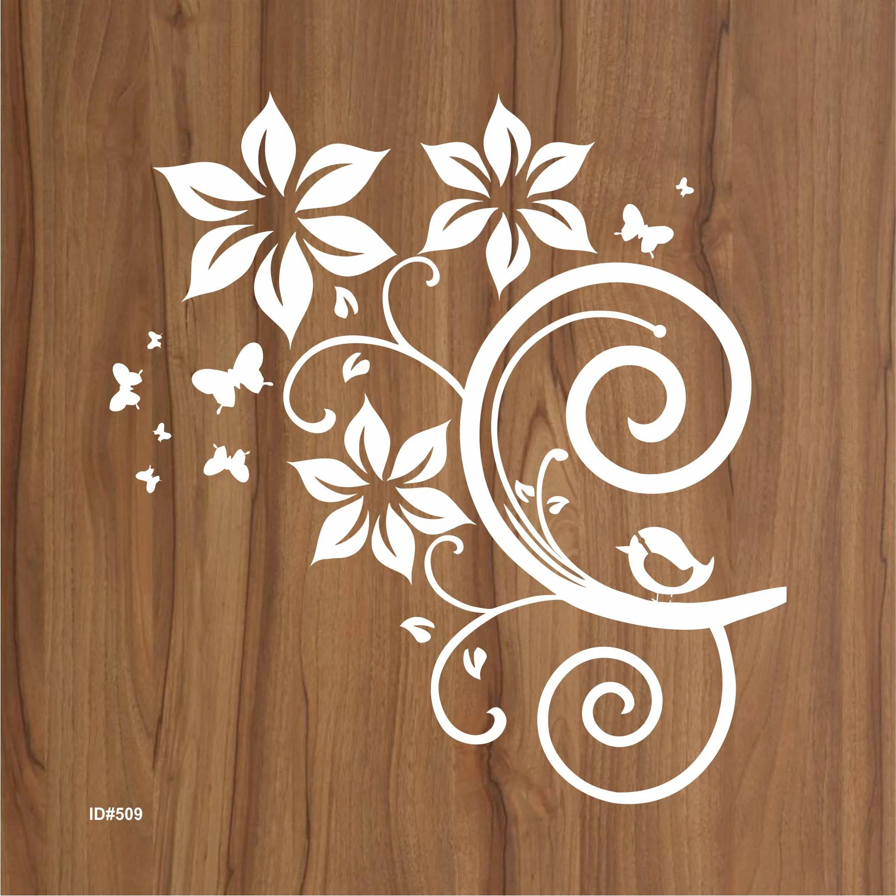 Fashion Vine Flower Butterfly Stencil Used For Wall, Wood and Fabric. ID #509 - Image 2
