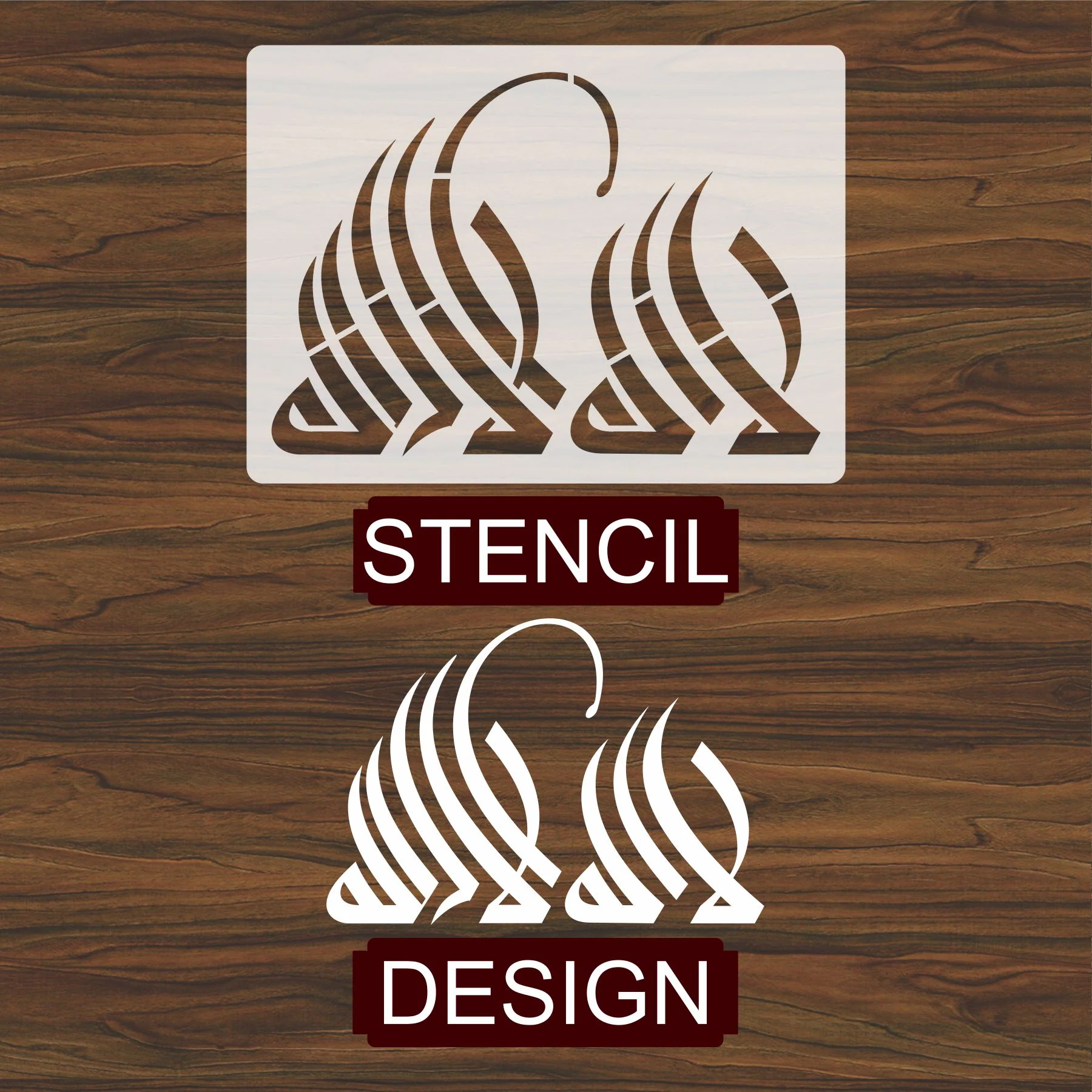 First Kalma(La Ilaha Illallah) Calligraphy Islamic Reusable Stencil for Canvas and wall painting.ID#4146 - Image 4