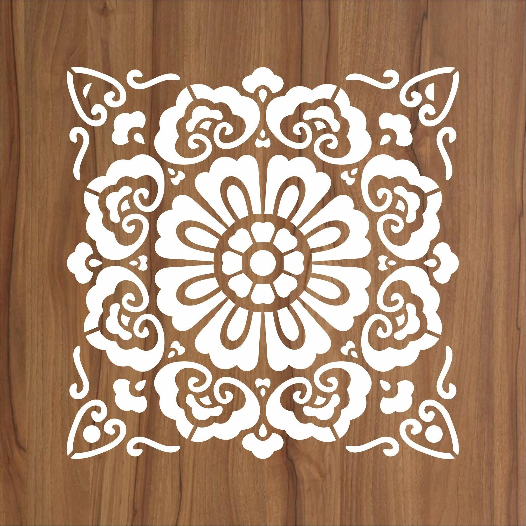 Floor Tile Pattern Reusable Stencil For Canvas And Wall Painting.ID#203 - Image 2
