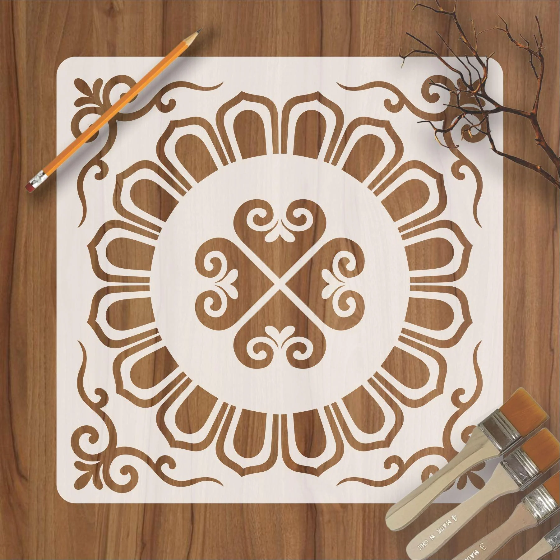 Floor Tile Pattern Reusable Stencil For Canvas And Wall Painting.ID#202