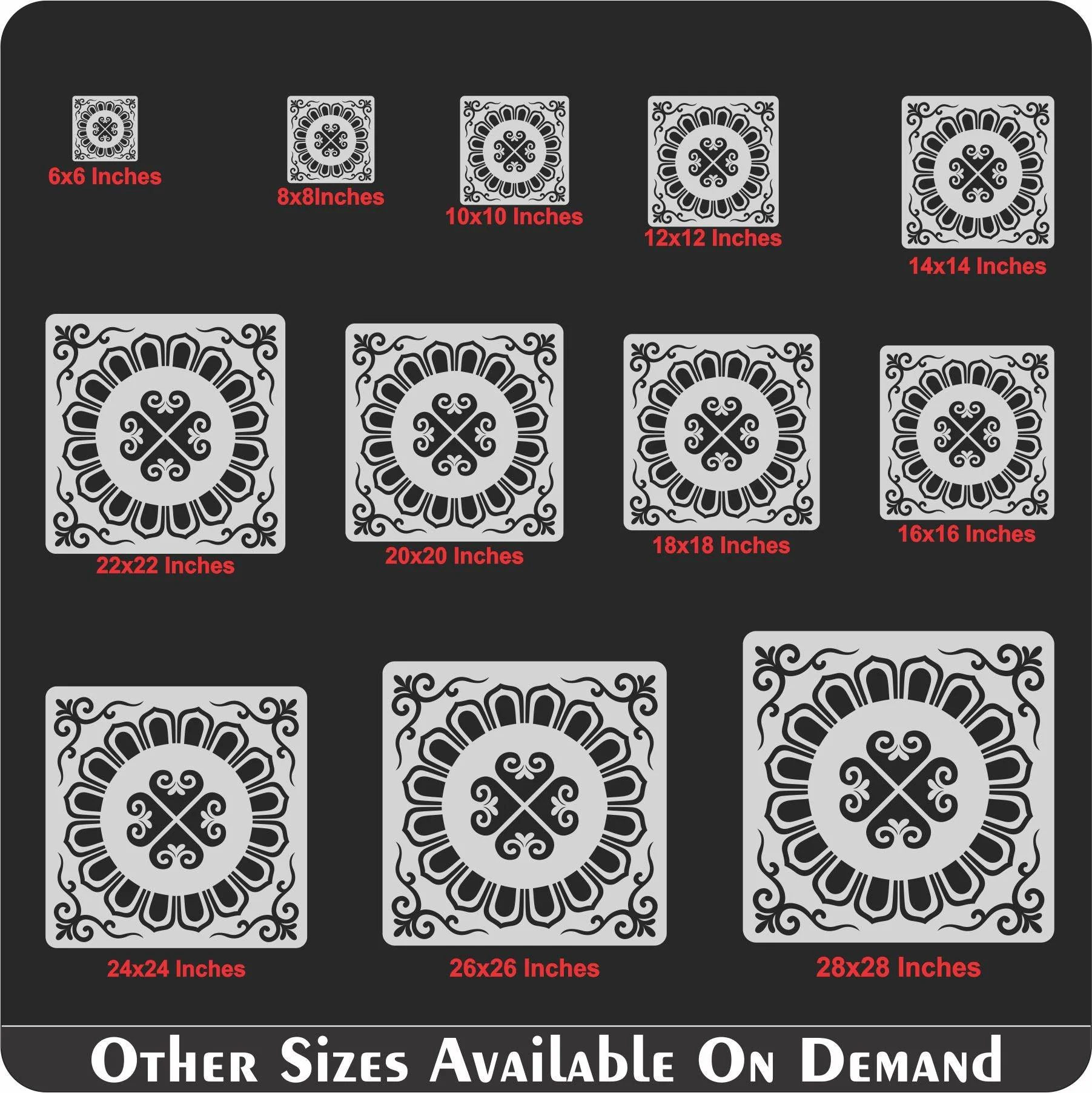 Floor Tile Pattern Reusable Stencil For Canvas And Wall Painting.ID#202 - Image 5