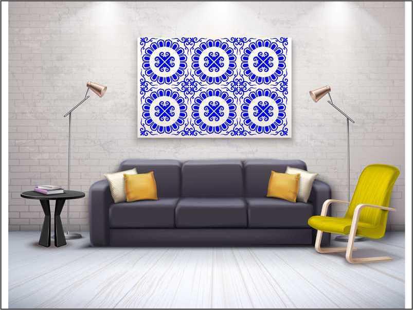 Floor Tile Pattern Reusable Stencil For Canvas And Wall Painting.ID#202 - Image 7