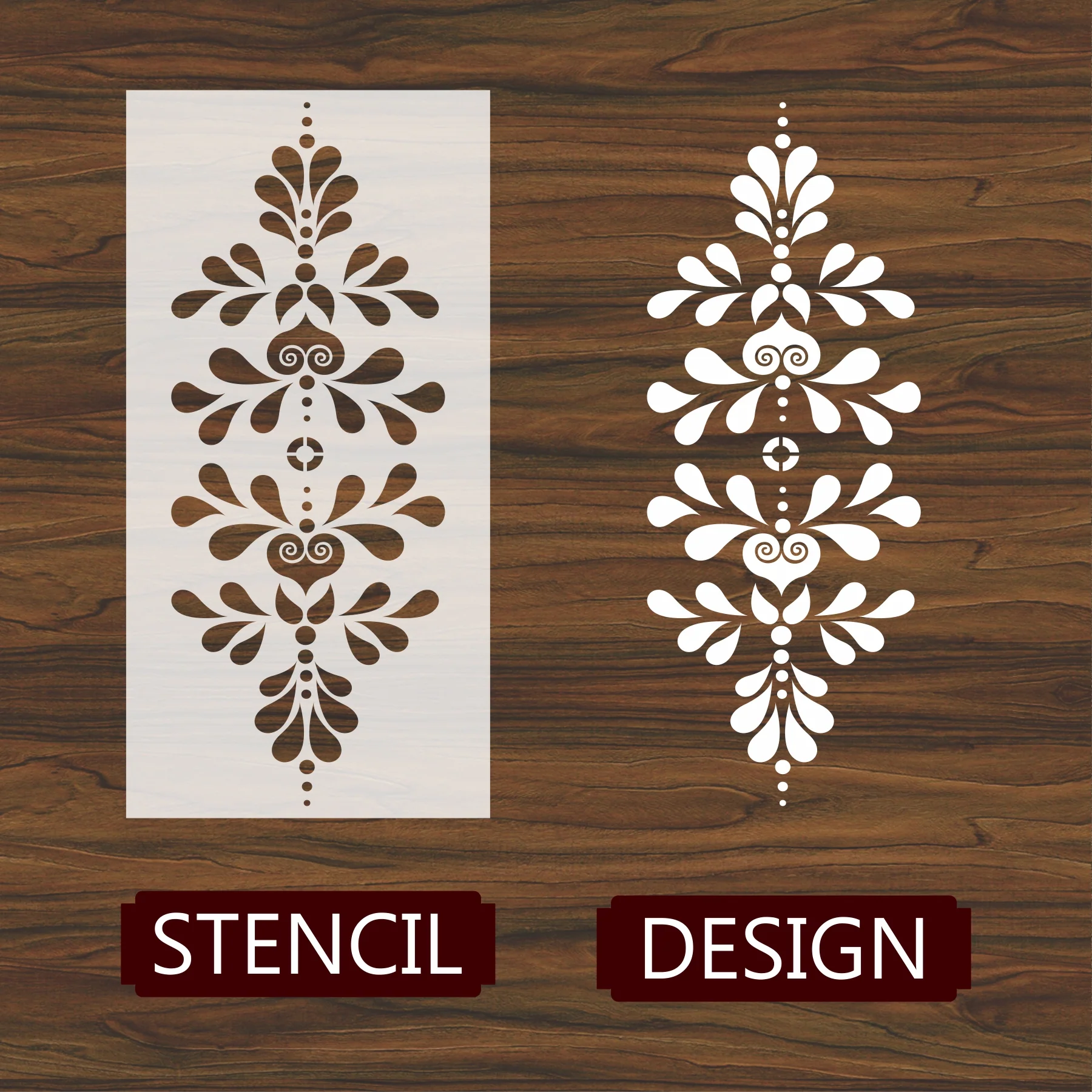 Floral Border Laser cutting Pattern Reusable Stencil For Canvas And Wall Painting.ID#242 - Image 4