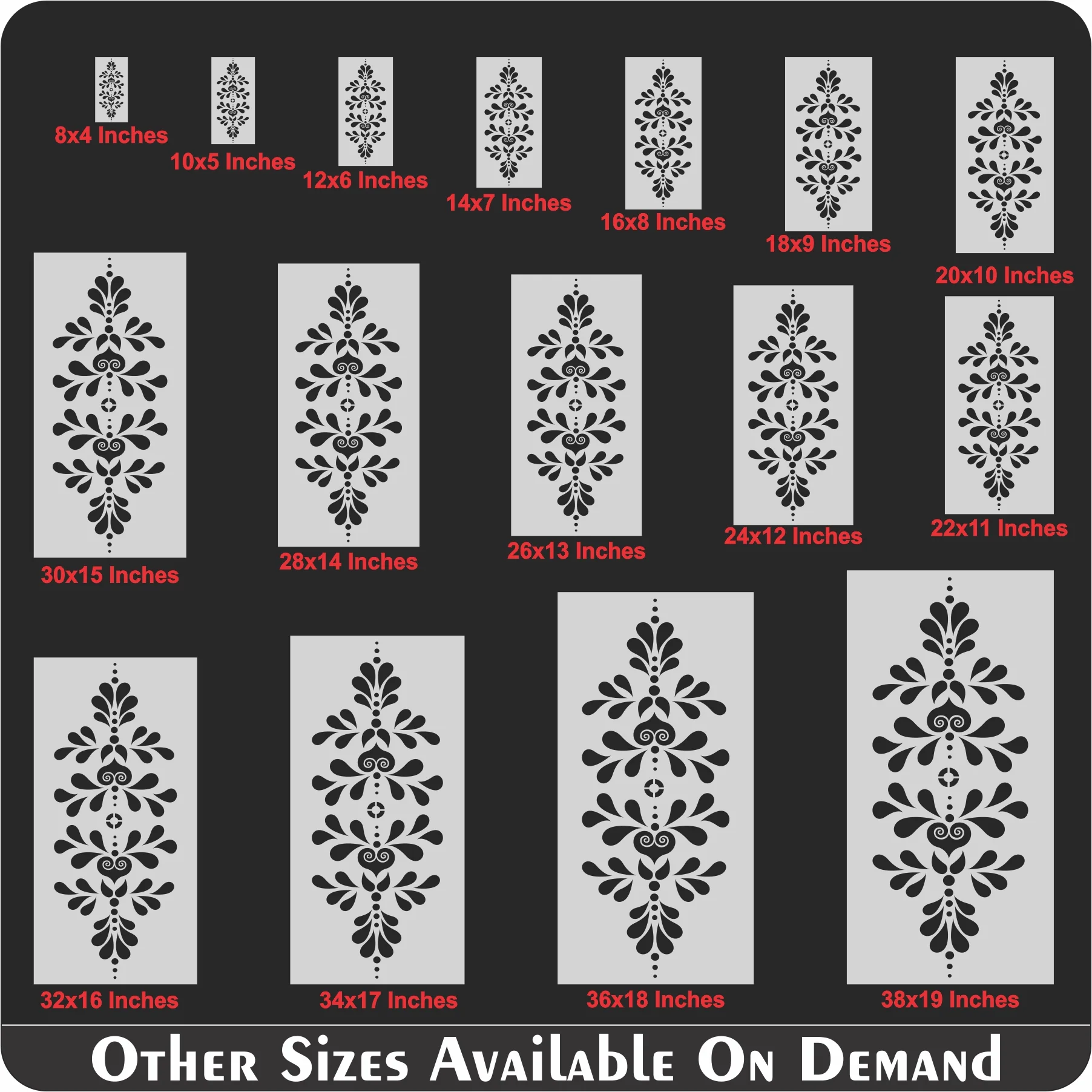Floral Border Laser cutting Pattern Reusable Stencil For Canvas And Wall Painting.ID#242 - Image 6