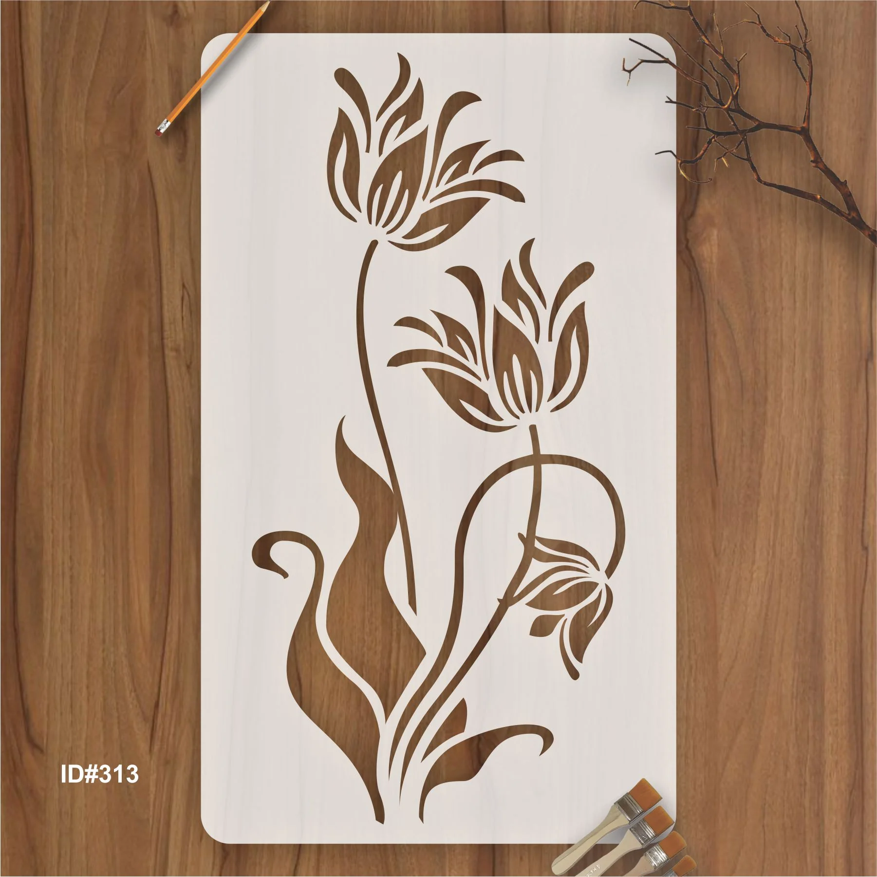 Floral Border Reusable Stencil For Canvas And Wall Painting.ID# 313