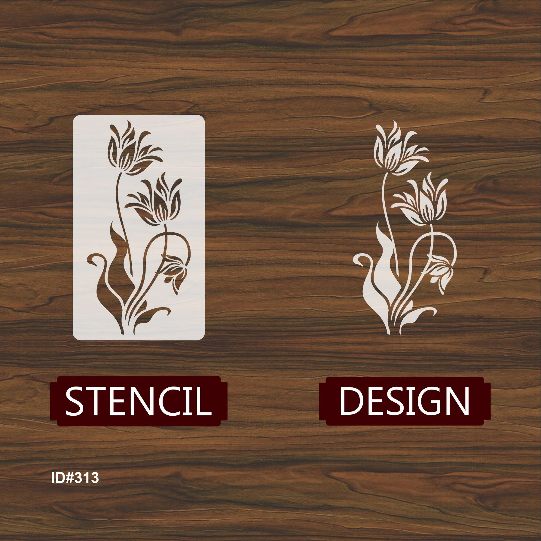 Floral Border Reusable Stencil For Canvas And Wall Painting.ID# 313 - Image 3