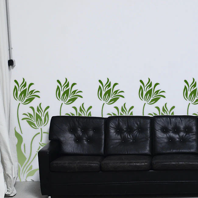 Floral Border Reusable Stencil For Canvas And Wall Painting.ID# 313 - Image 5