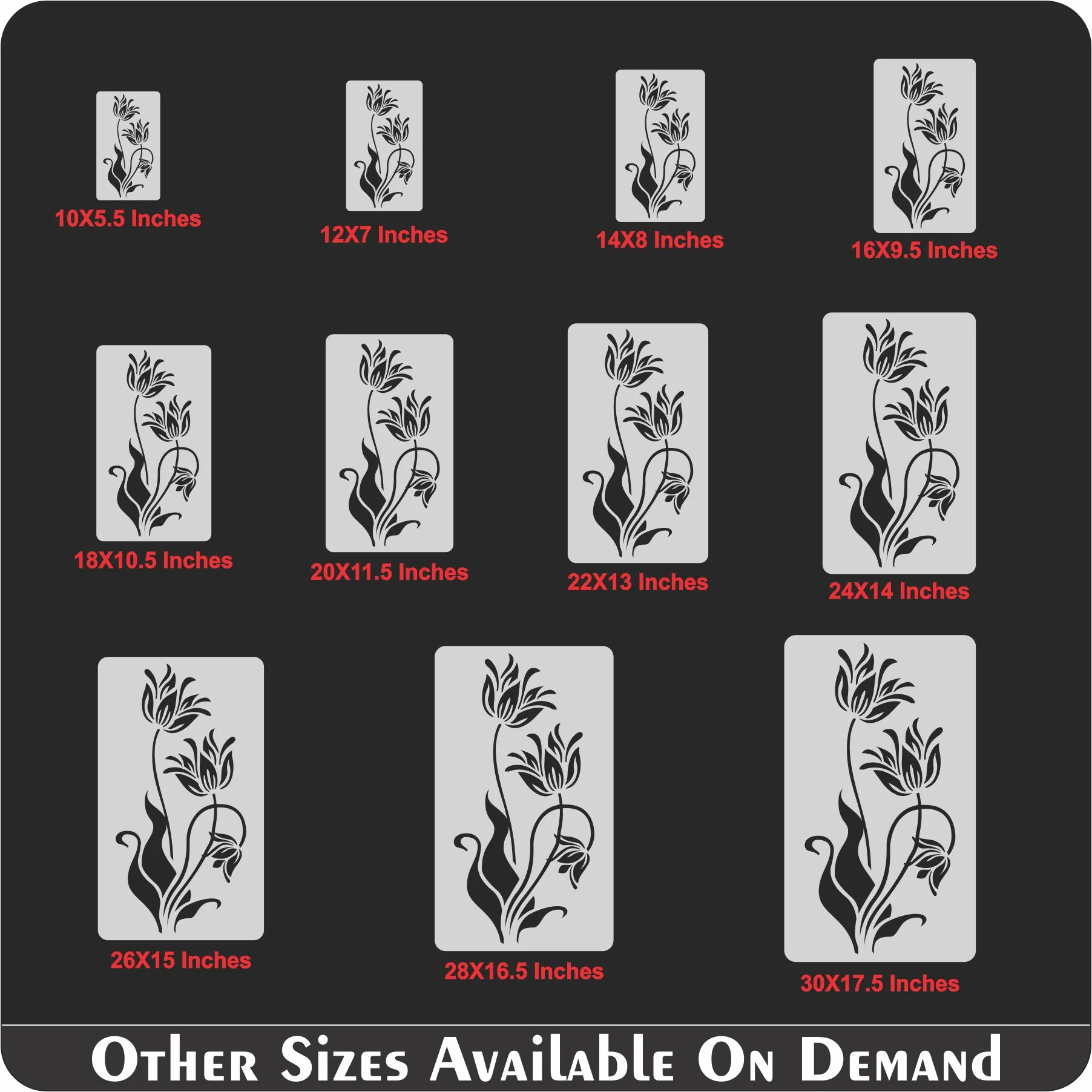 Floral Border Reusable Stencil For Canvas And Wall Painting.ID# 313 - Image 7