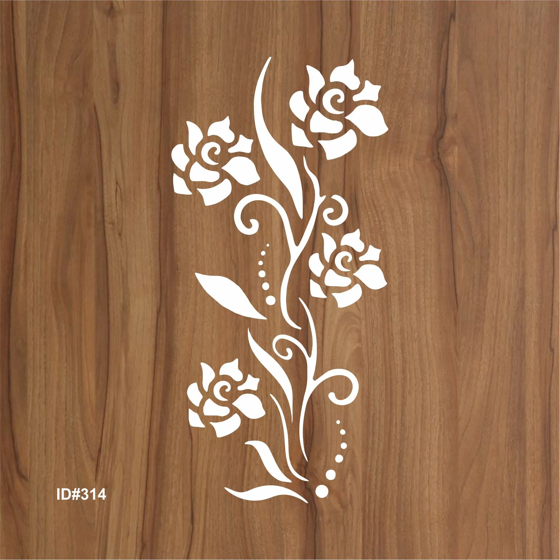 Floral border Reusable Stencil For Canvas And Wall Painting.ID# 314 - Image 2