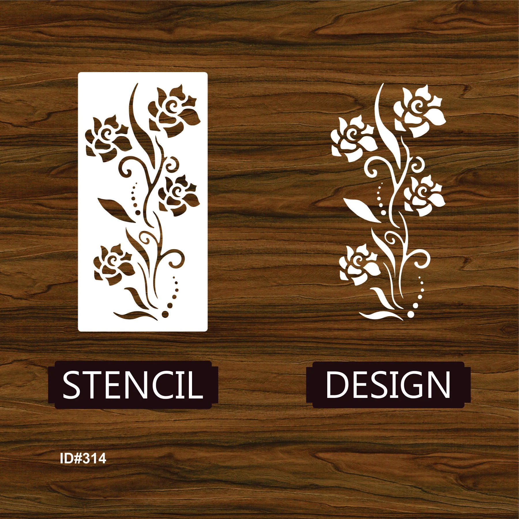 Floral border Reusable Stencil For Canvas And Wall Painting.ID# 314 - Image 3