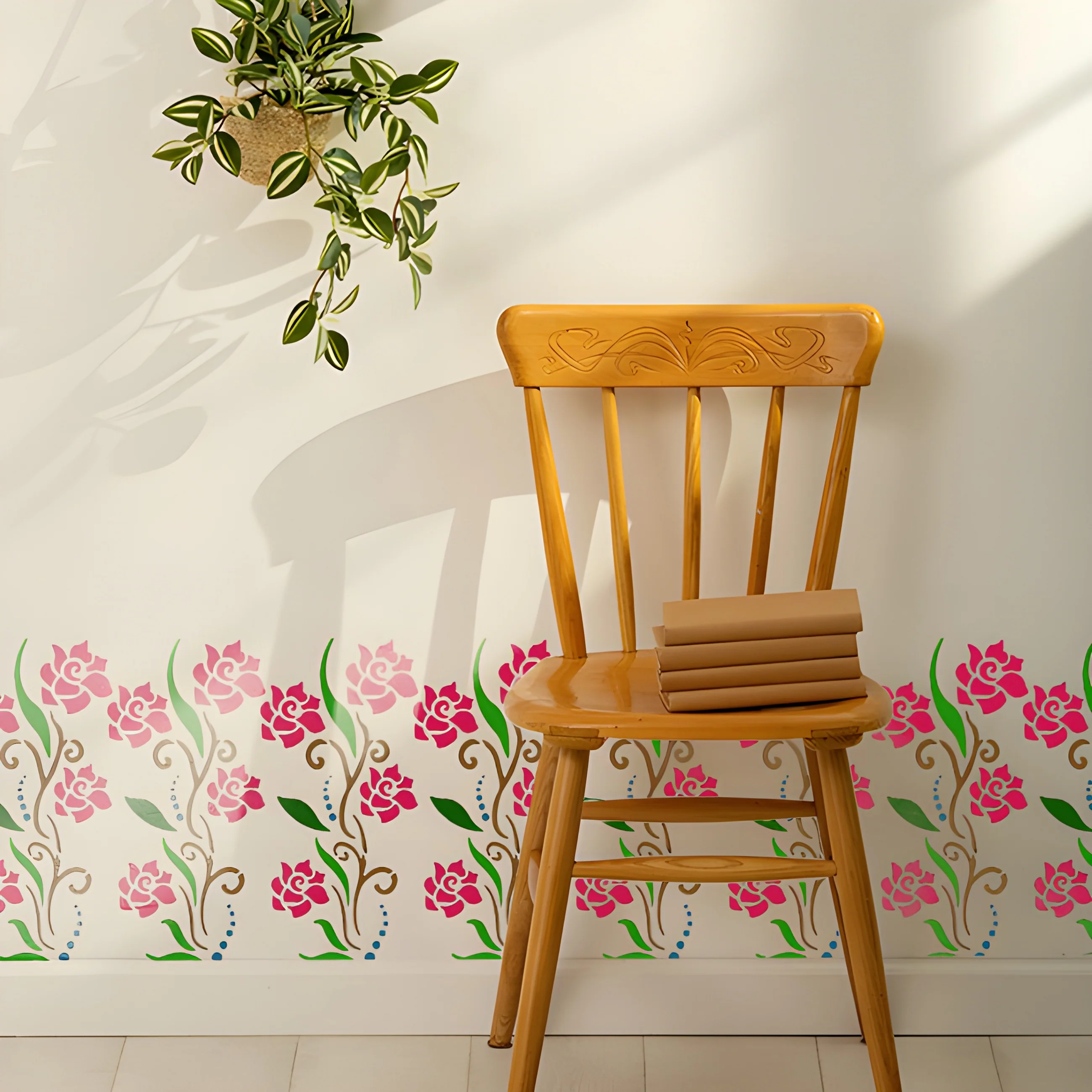 Floral border Reusable Stencil For Canvas And Wall Painting.ID# 314 - Image 7