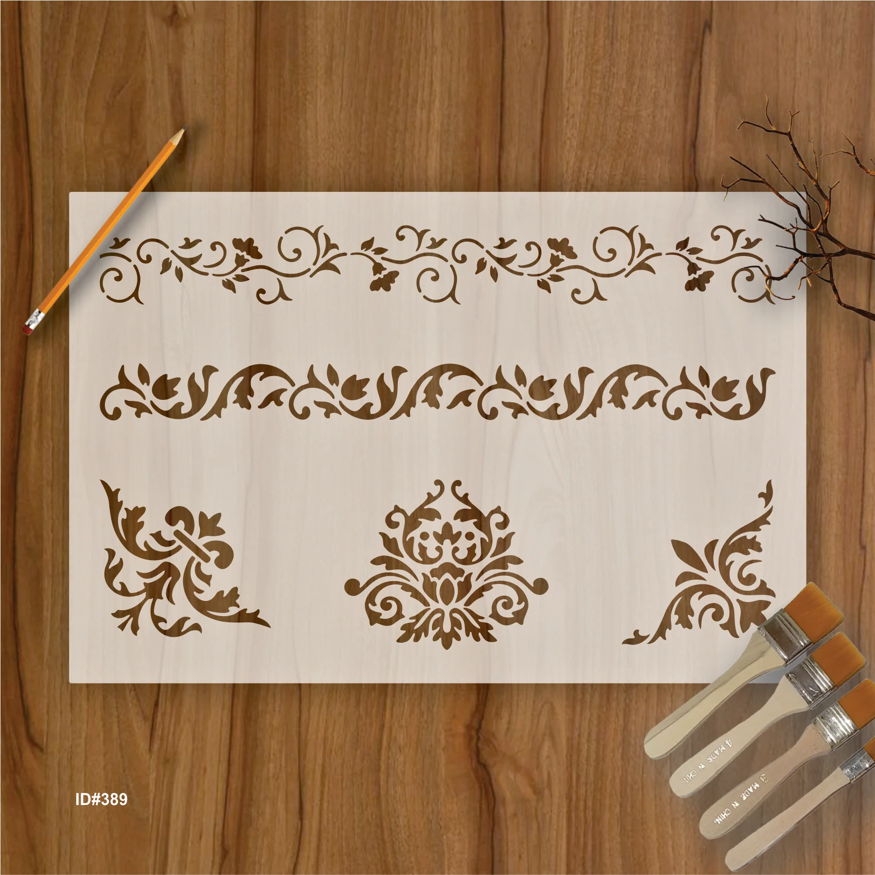 Floral Border Stencil Wall Painting Scrapbooking Stamping Embossing Album Paper Card Template. ID #389
