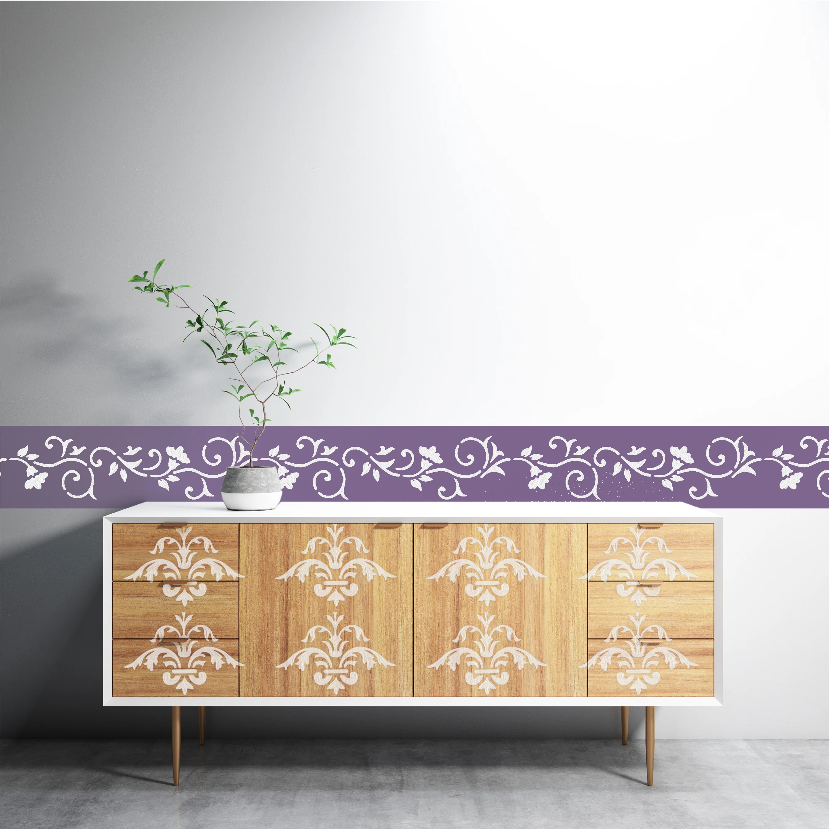 Floral Border Stencil Wall Painting Scrapbooking Stamping Embossing Album Paper Card Template. ID #389 - Image 4