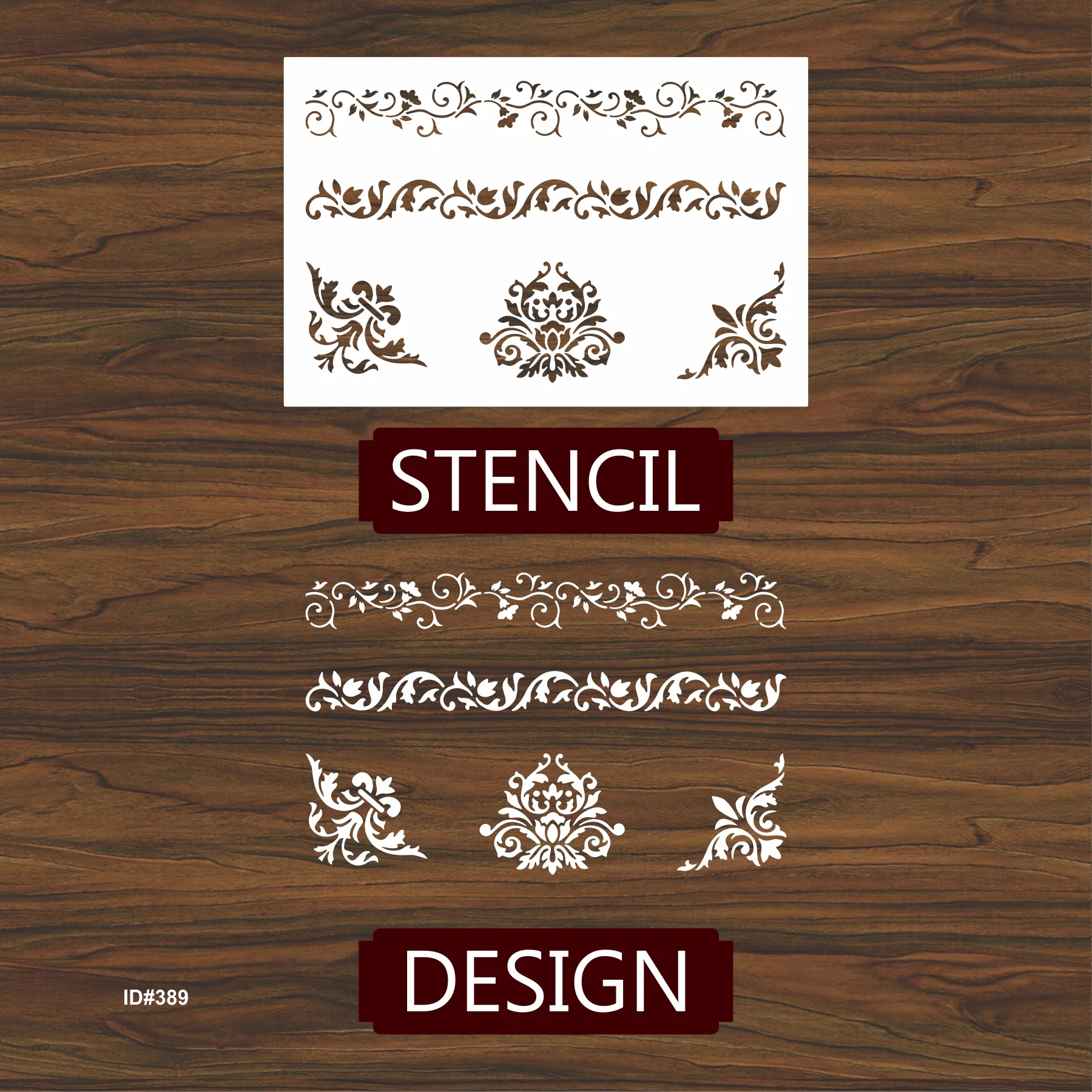 Floral Border Stencil Wall Painting Scrapbooking Stamping Embossing Album Paper Card Template. ID #389 - Image 5