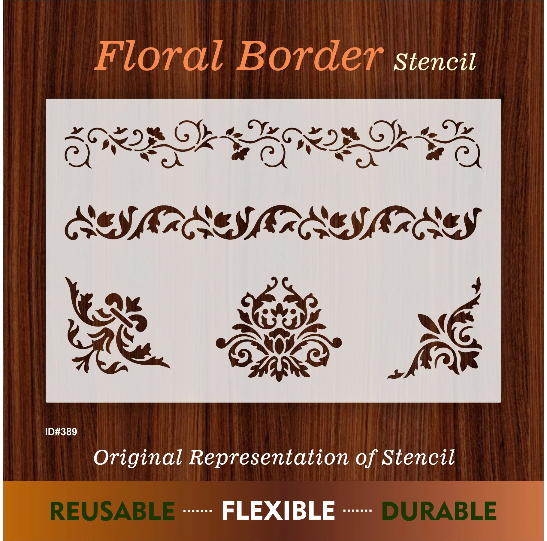 Floral Border Stencil Wall Painting Scrapbooking Stamping Embossing Album Paper Card Template. ID #389 - Image 7