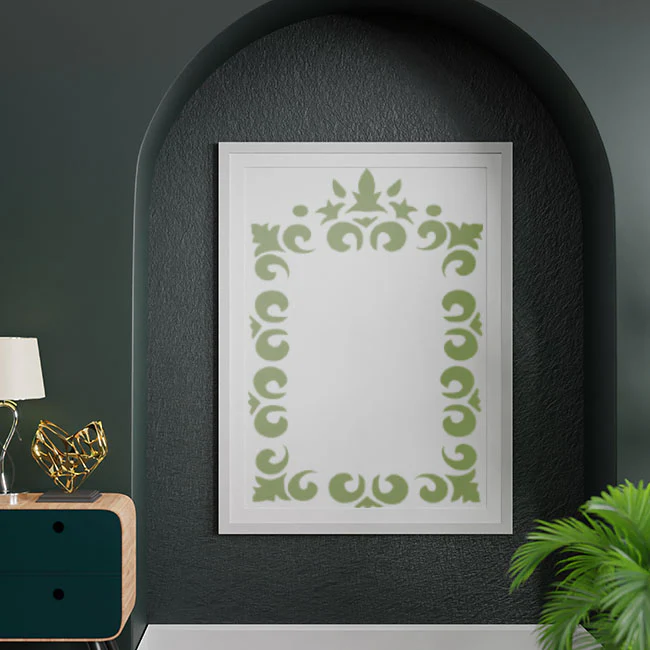 Floral Borders Reusable Stencil for Canvas and wall painting.ID#91 - Image 4