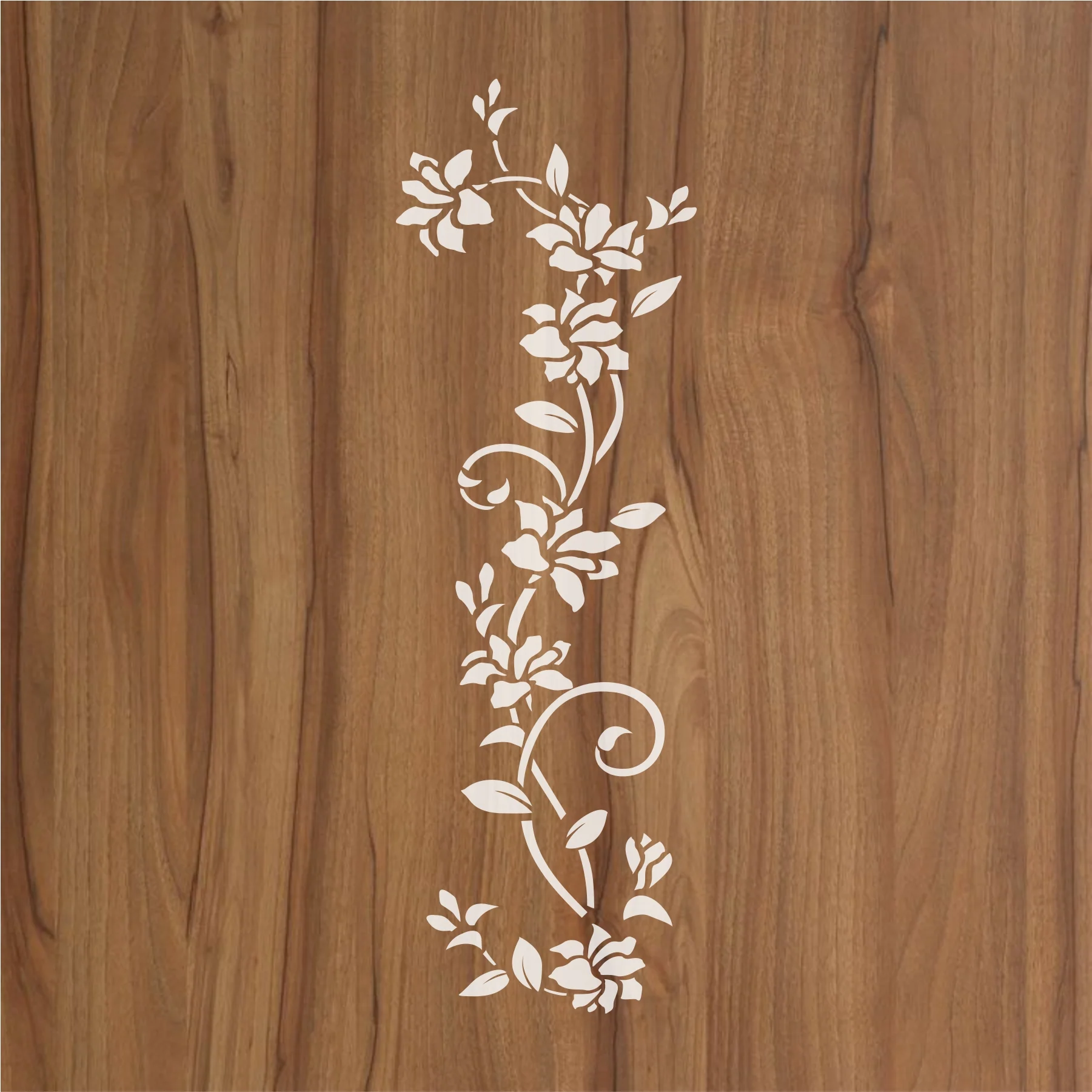 Floral Bordr Pattern Reusable Stencil For Canvas And Wall Painting.ID#241 - Image 3